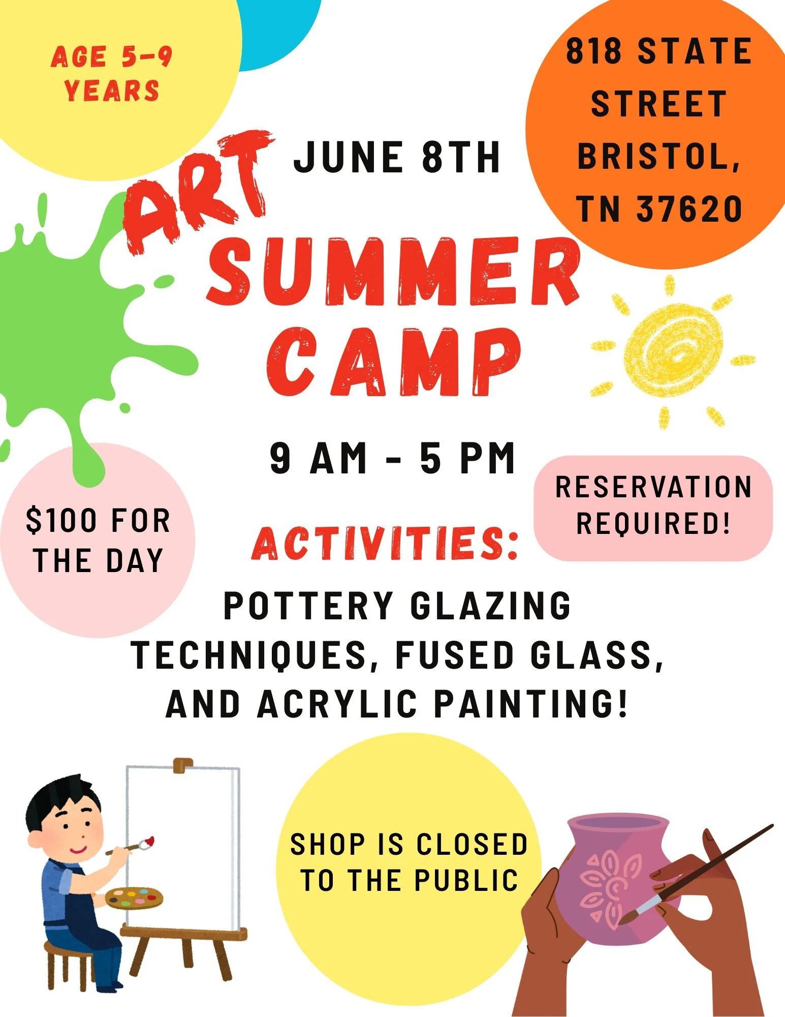 Kids Summer Art Camp: June 8th