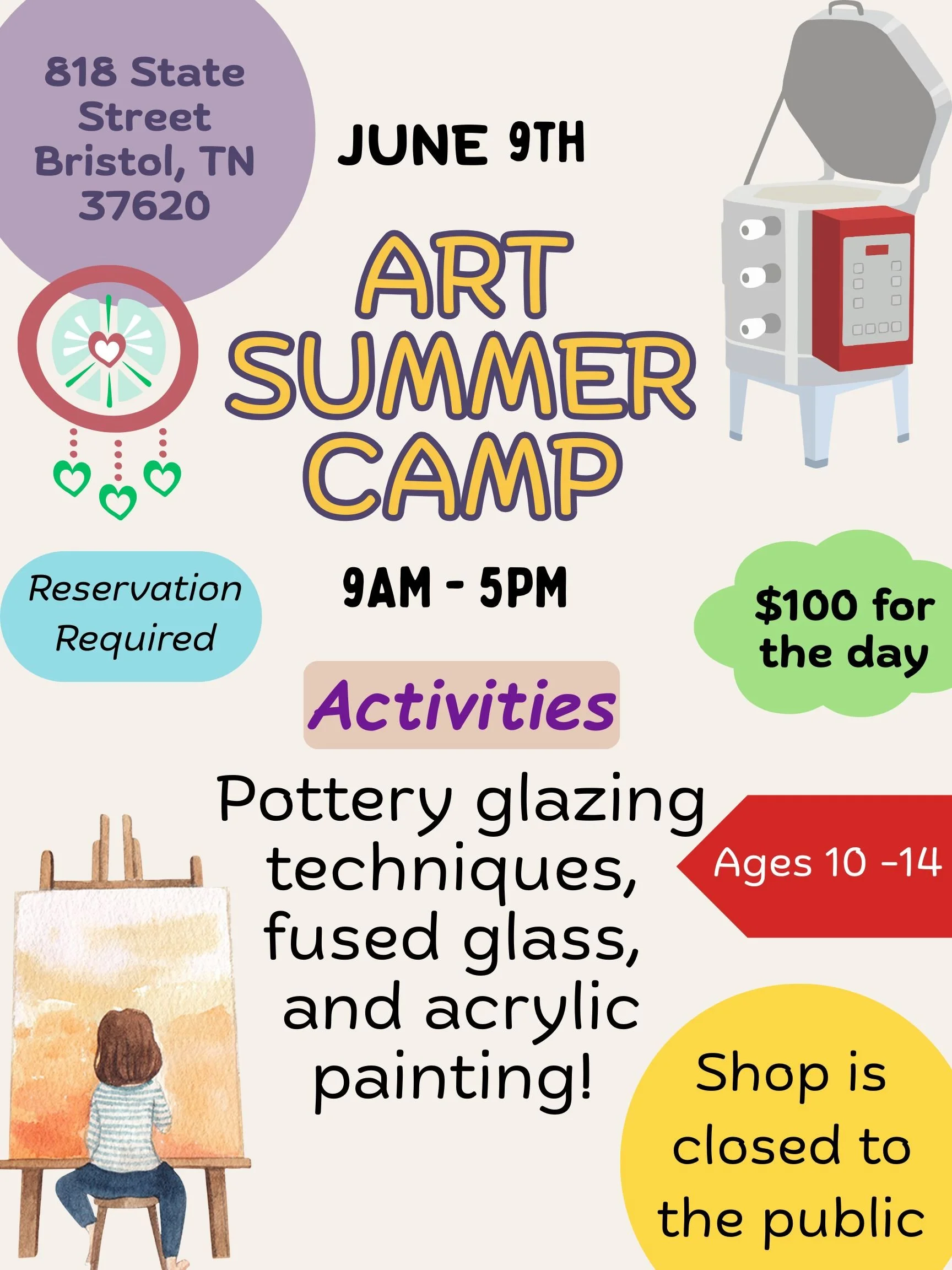 Kids Summer Art Camp: June 9th