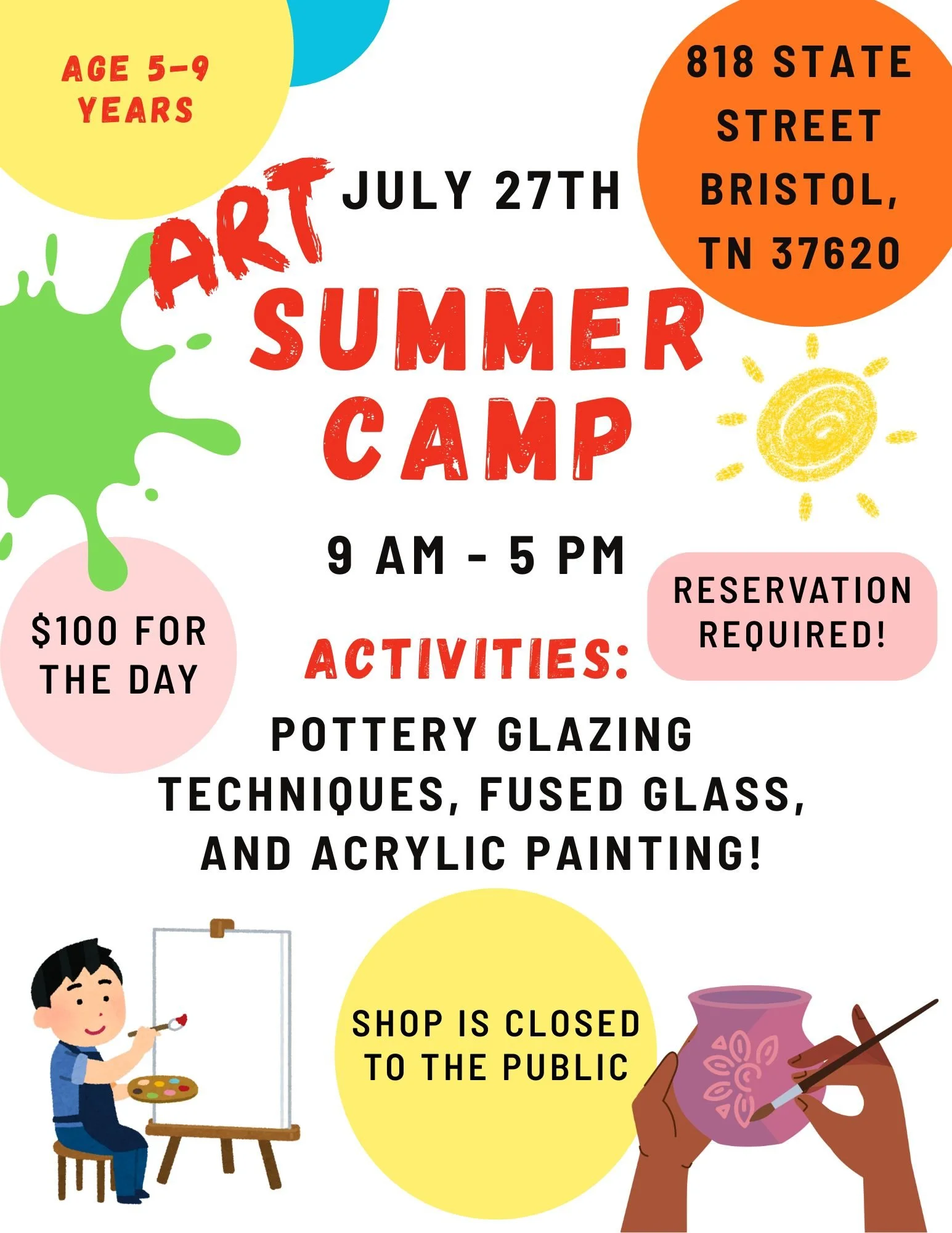 Kids Summer Art Camp: July 27th