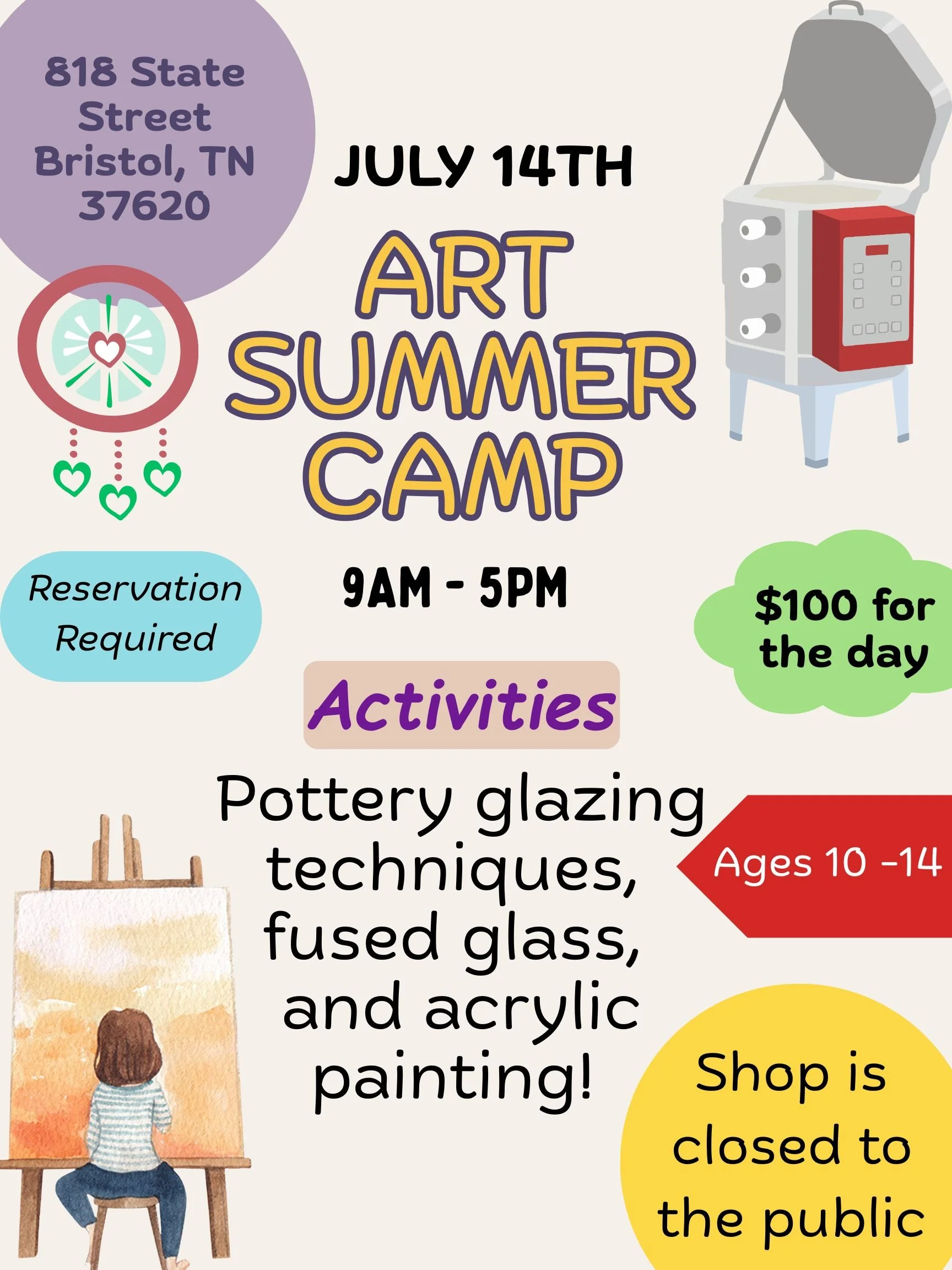 Kids Summer Art Camp: July 14th