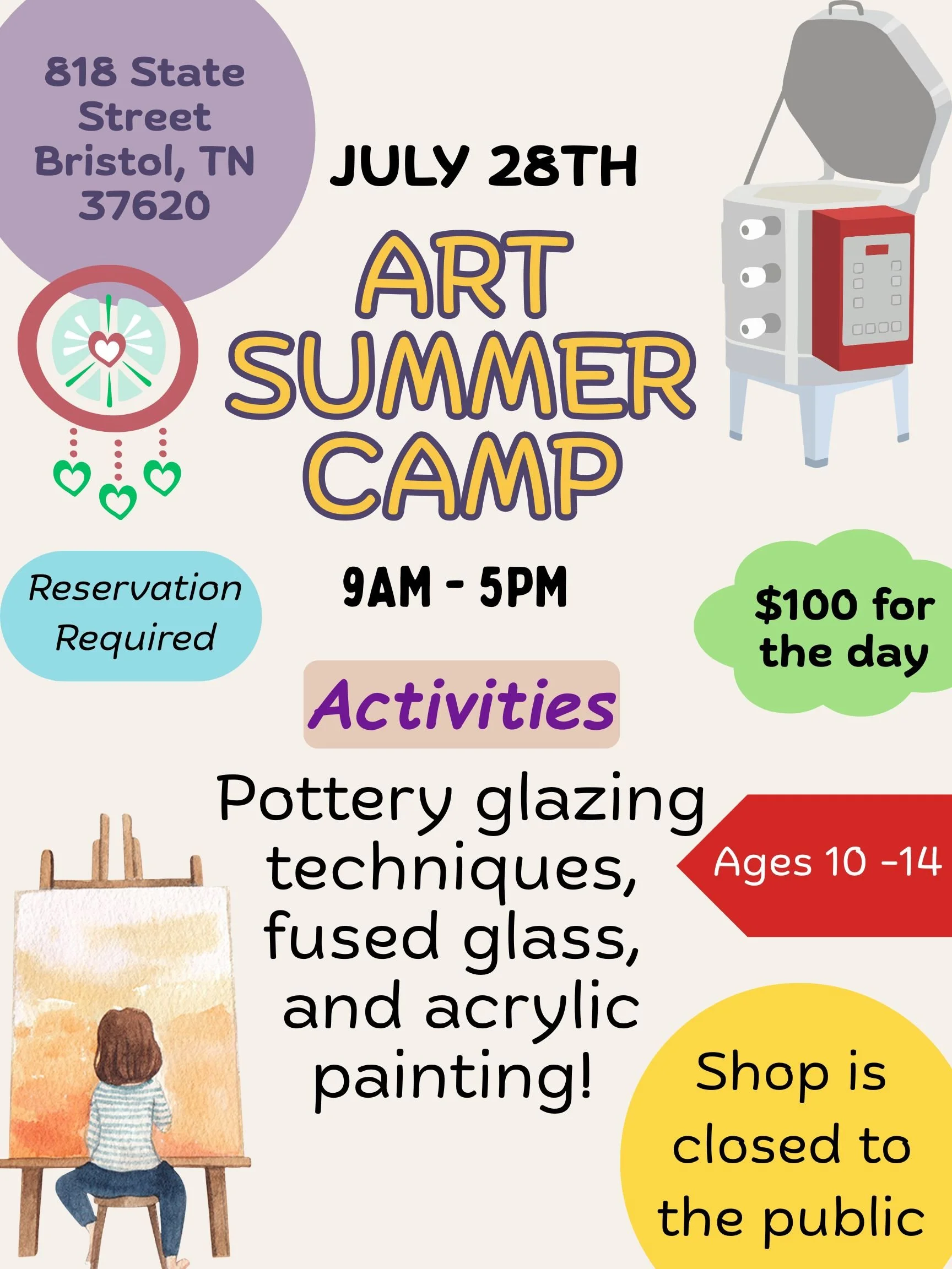 Kids Summer Art Camp: July 28th