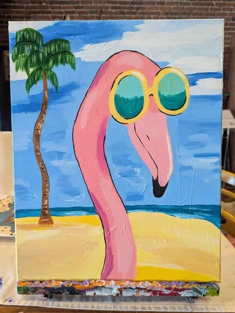 “Chillin’ Flamingo” Canvas Class