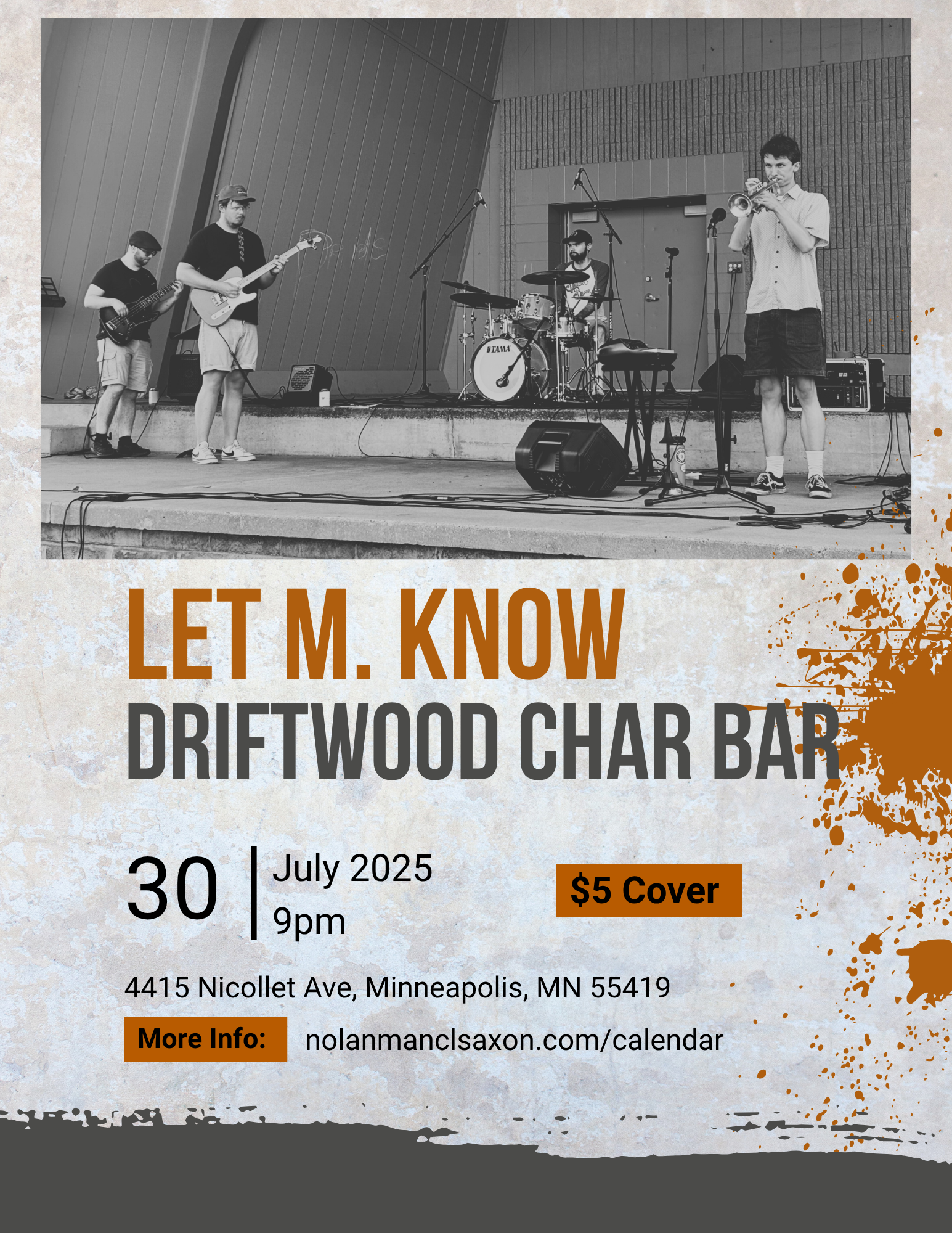Let M. Know @ Driftwood Char Bar