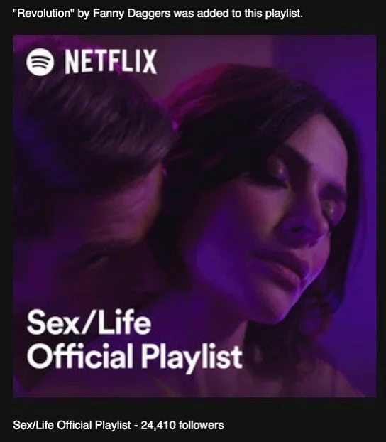 New song placement on the @netflix official @spotify playlist for Sex/Life 🙌🏼🎶💜