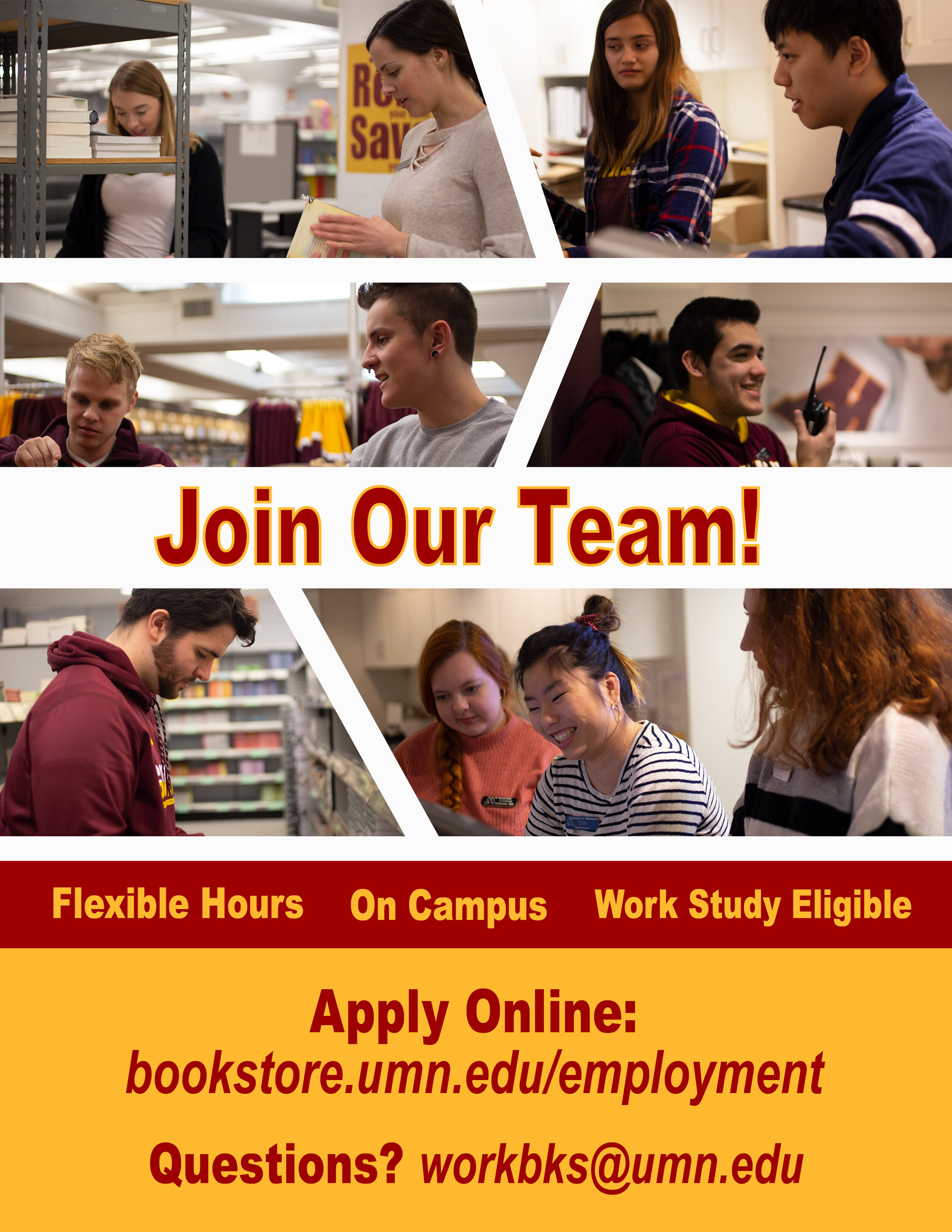 Unviersity of Minnesota Bookstores Hiring Poster — Samantha Meryhew