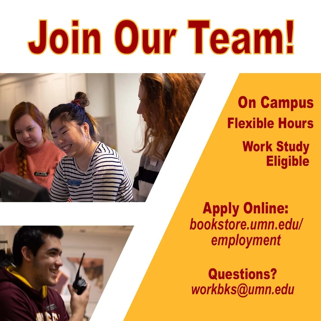 Unviersity of Minnesota Bookstores Hiring Poster — Samantha Meryhew