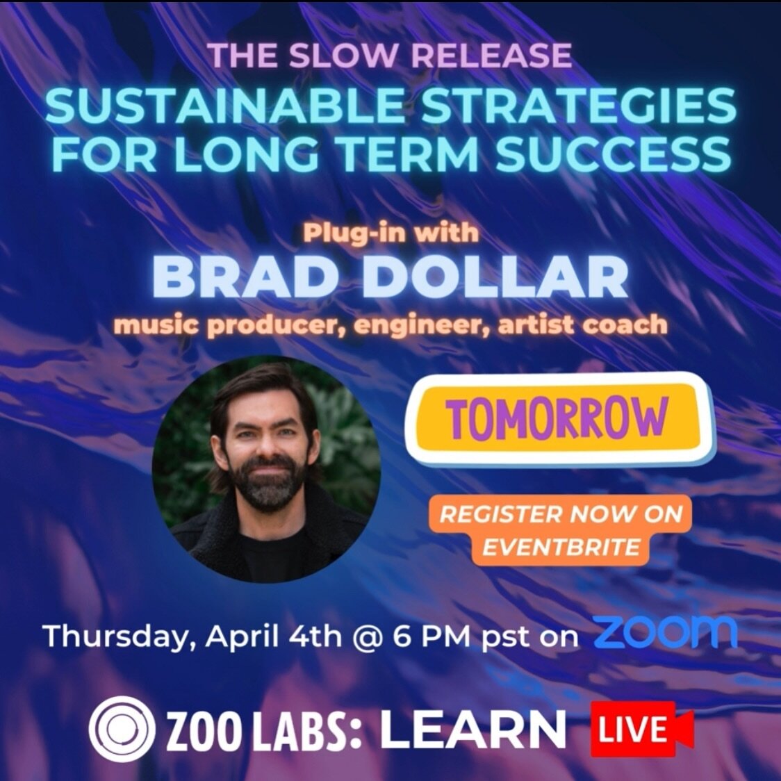 LAST CHANCE! Register now to tap in with  @bradkdollar TOMORROW, Thurs, 4/4 at 6 PM pst 

Let&rsquo;s talk about how to make your music stand the test of time! 

Check the&nbsp;#linkinbio&nbsp;⬅️ or ReleaseStrategies.eventbrite.com (donation-based Pa