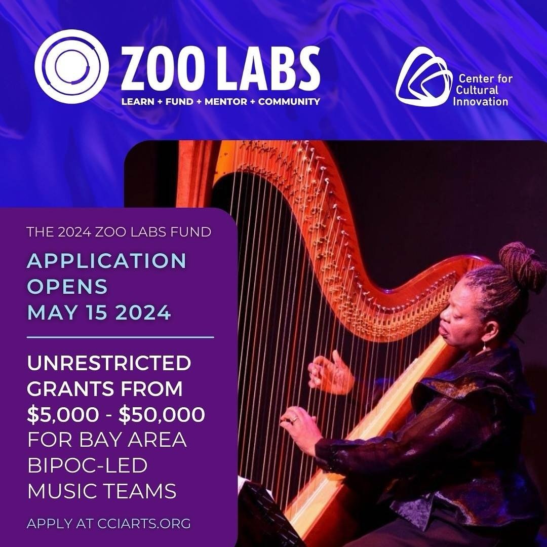 Announcing the 4th annual FUND from @thezoolabs ! Unrestricted #grants ranging from $5,000 - $50,000 will be awarded to #BIPOC led #MusicTeams in the #BayArea - the application portal will be open from May 15 to July 10 on the @cci_arts website. Spre