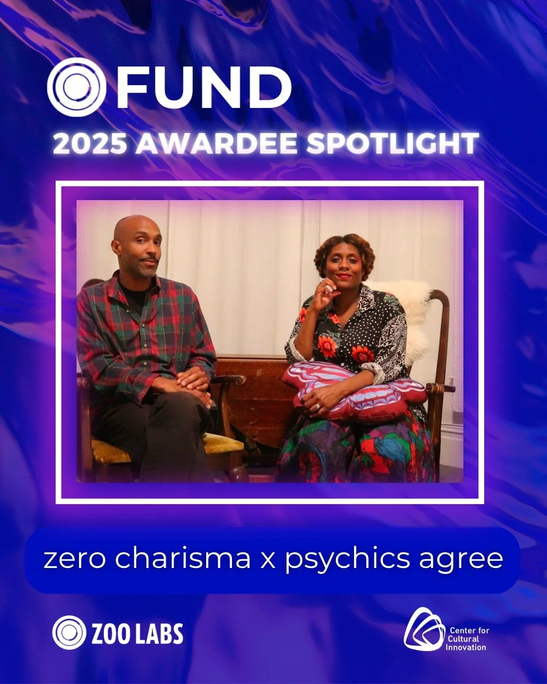 ⭐️2025 FUND AWARDEE SPOTLIGHT⭐️

We&rsquo;re excited to announce the next $5K grantee of the 2025 Zoo Labs: FUND&ndash;&ndash;zero charisma x psychics agree!

&ldquo;We&rsquo;re an artist duo focused on the creation, performance, and publication of o