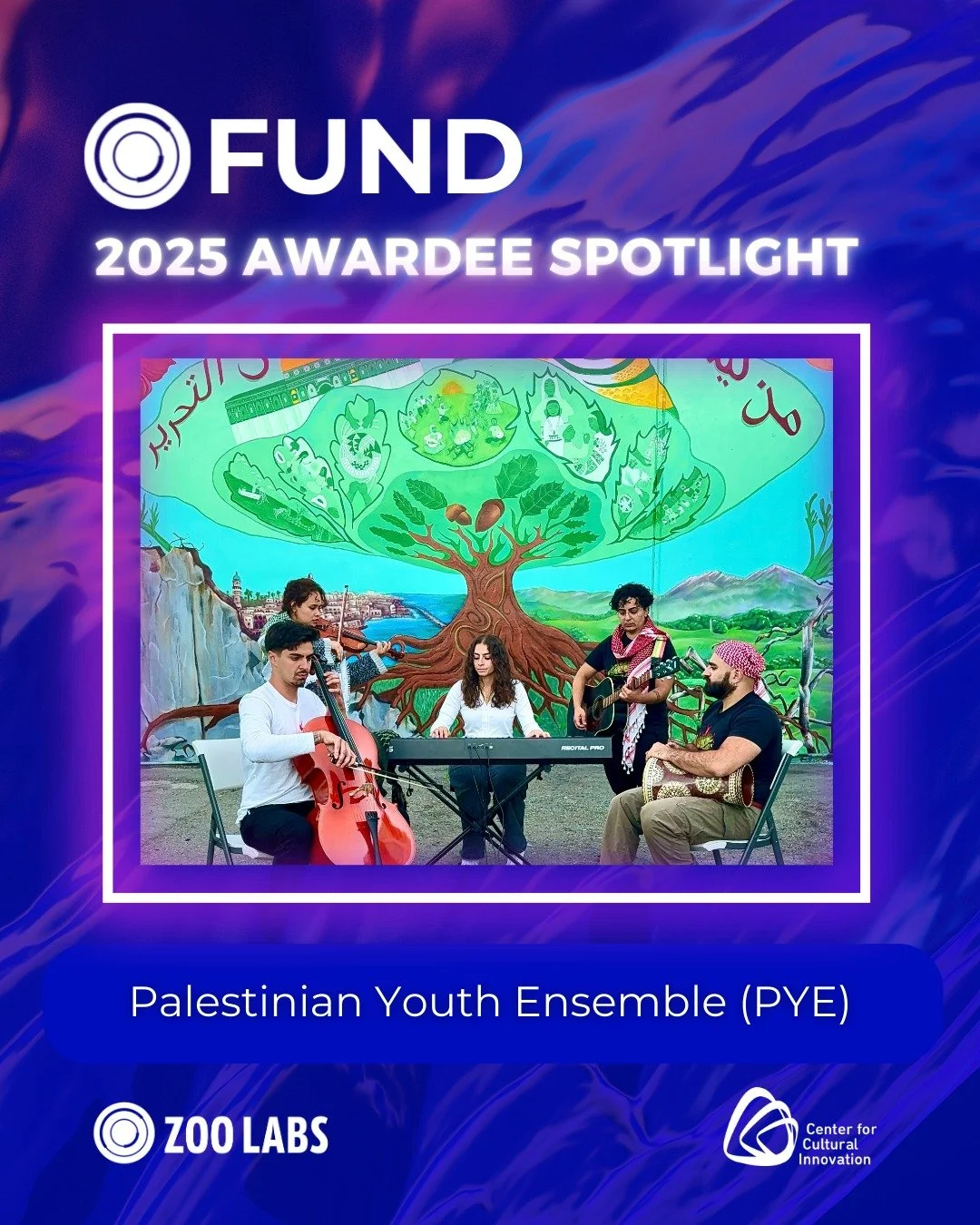 ⭐️2025 FUND AWARDEE SPOTLIGHT⭐️

We&rsquo;re excited to announce the next $15K grantee of the 2025 Zoo Labs: FUND&ndash;&ndash;Palestinian Youth Ensemble (PYE)!

&ldquo;The PYE is a collective of Arab artists, and members of the PYM Bay Area Chapter,