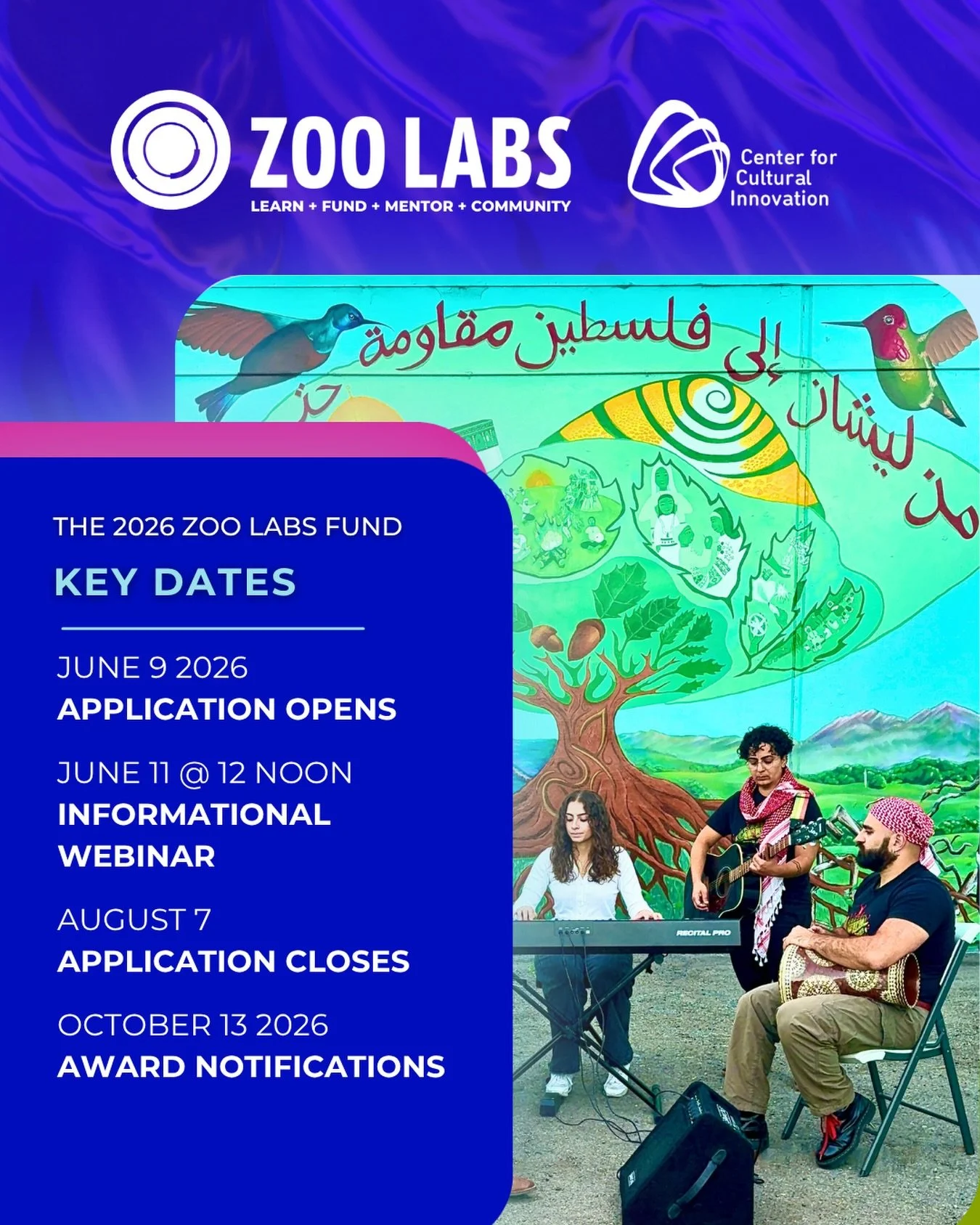 🎹 🎶 🎸 Are you a Bay Area music entrepreneur looking to take your business to the next level? @thezoolabs is awarding grants ranging from $5,000 - $50,000 to culturally rooted teams launching or growing a music business. The application portal is o