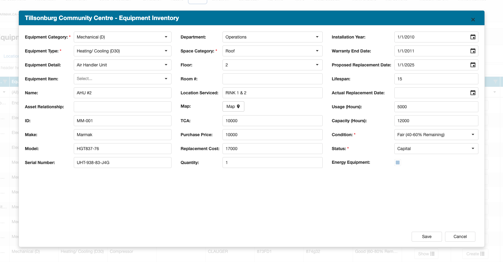 Modules — RFAM - Recreation Facility Asset Management