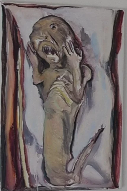 ‘The Scream’ (after Zuiryuji Temple Mermaid), oil on canvas, 36cm x 56cm 