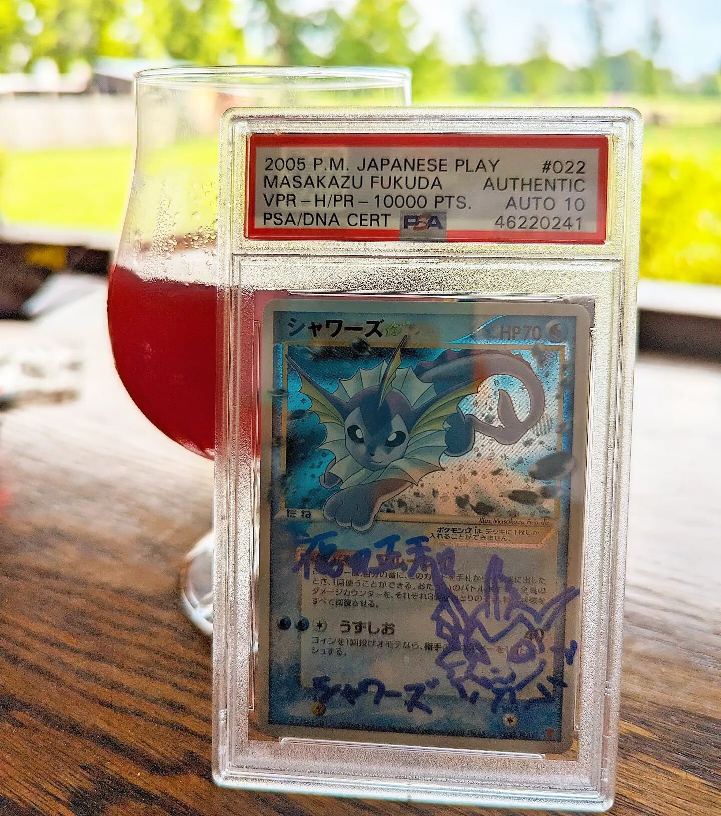 Have to let the old ones out for air sometimes.

The only sketched on-card Vaporeon from Fukuda that I'm aware of. 
.
.
.
.
#signed #auto #autograph #signature #psa #psadna #japan #japanese #pikachu #charizard #psa10 #psacard #eevee #vaporeon #sketch