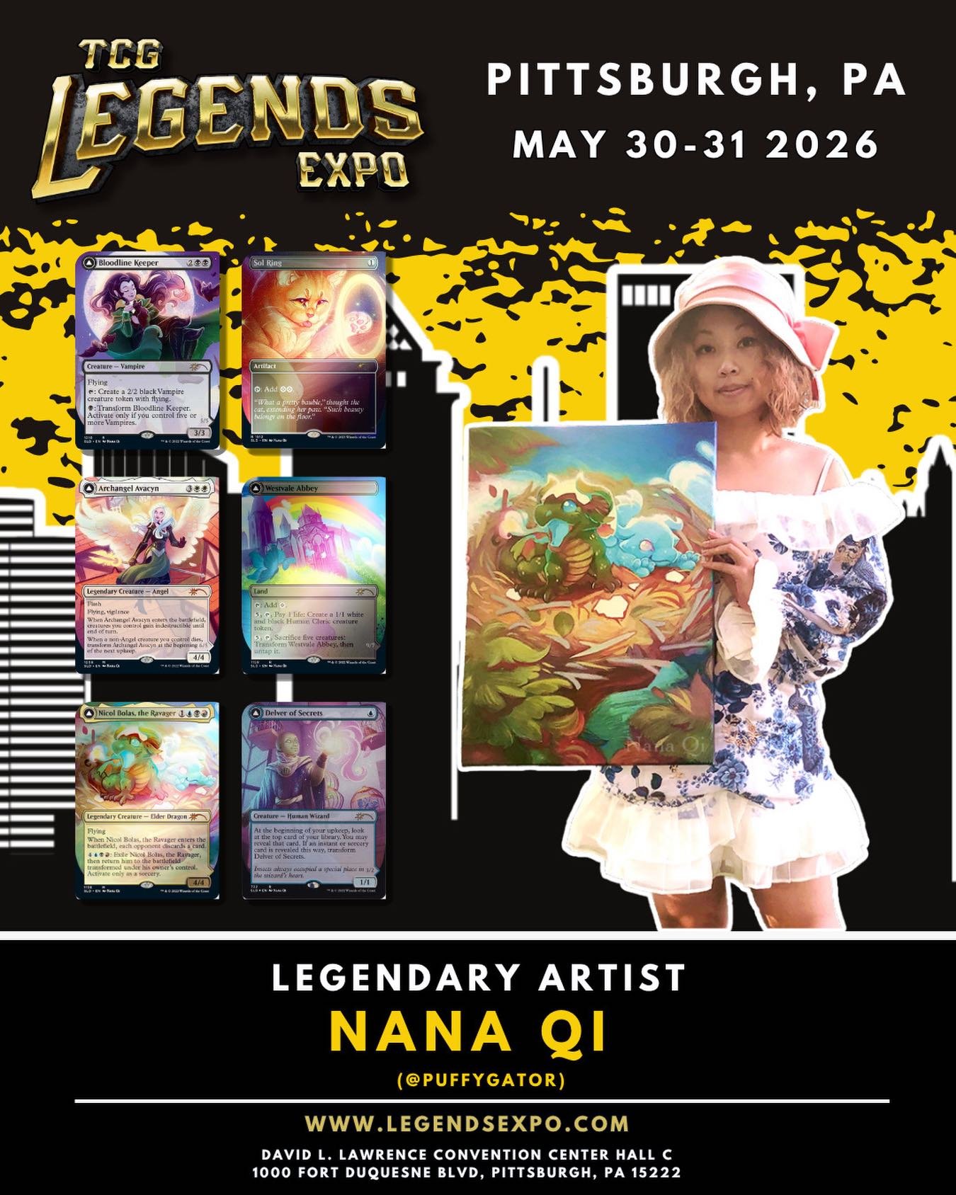 🚨 GUEST ANNOUNCEMENT 🚨

Nature lovers and MTG fans, this one is for you! 🌿✨

We are THRILLED to welcome Nana Qi (@puffygator) to TCG Legends Expo in Pittsburgh! Nana is a nature and animal artist whose work spans an absolutely staggering range of 
