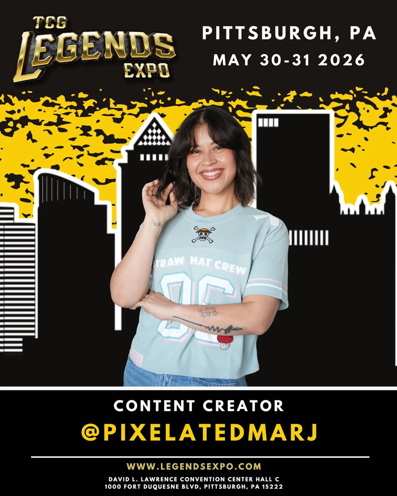 🚨 CONTENT CREATOR ANNOUNCEMENT 🚨

We are THRILLED to welcome @pixelatedmarj to TCG Legends Expo in Pittsburgh! Marj is bringing her energy and love for the hobby straight to our show floor and we cannot wait for you all to meet her in Pittsburgh! ?