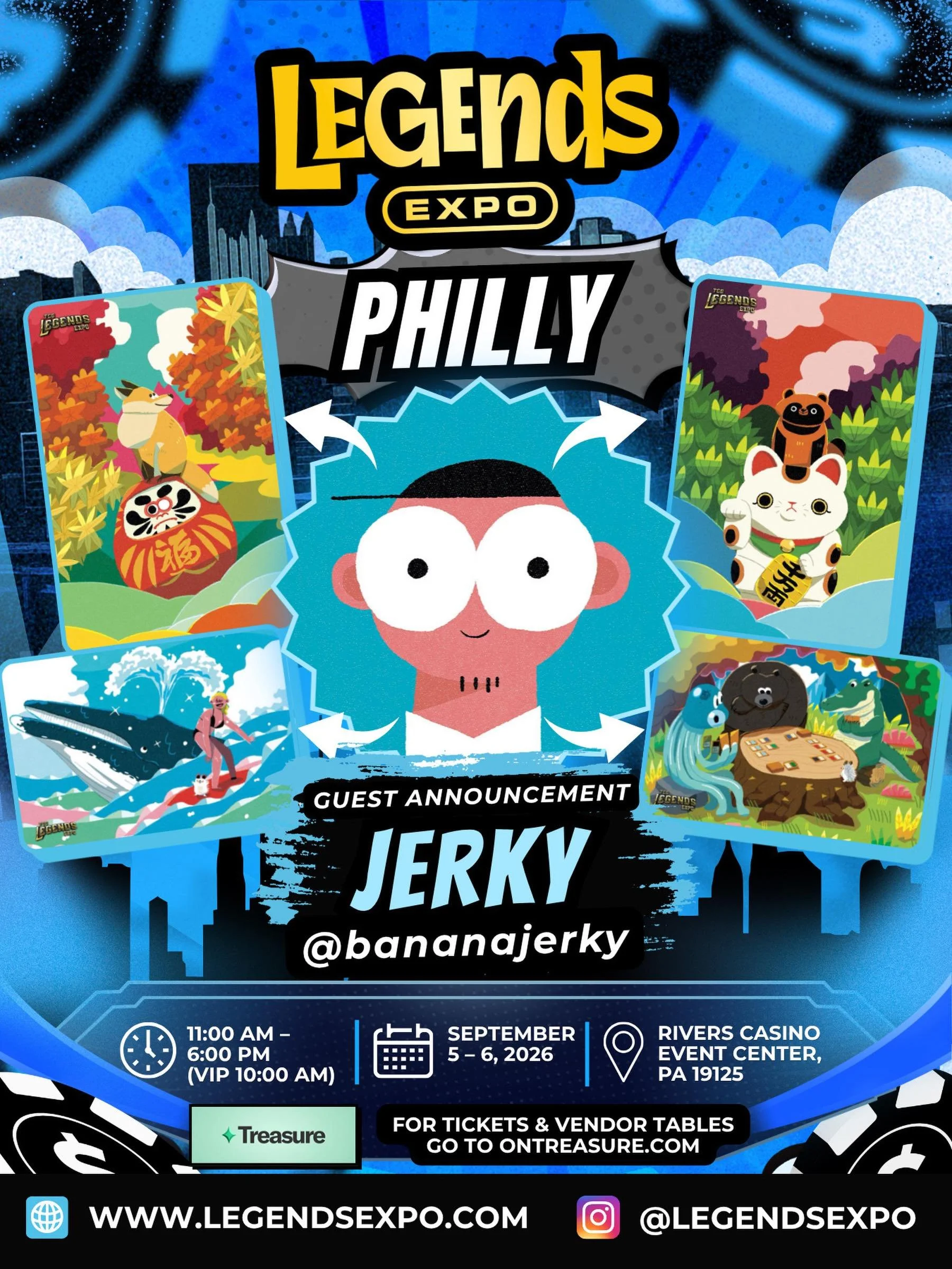 Philly, look who&rsquo;s coming to town. 👀🎨 We are so excited to announce that @bananajerky will be joining us at Legends Expo Philly! If you know, you know&hellip; and if you don&rsquo;t, prepare to have your mind blown by some of the most unique 