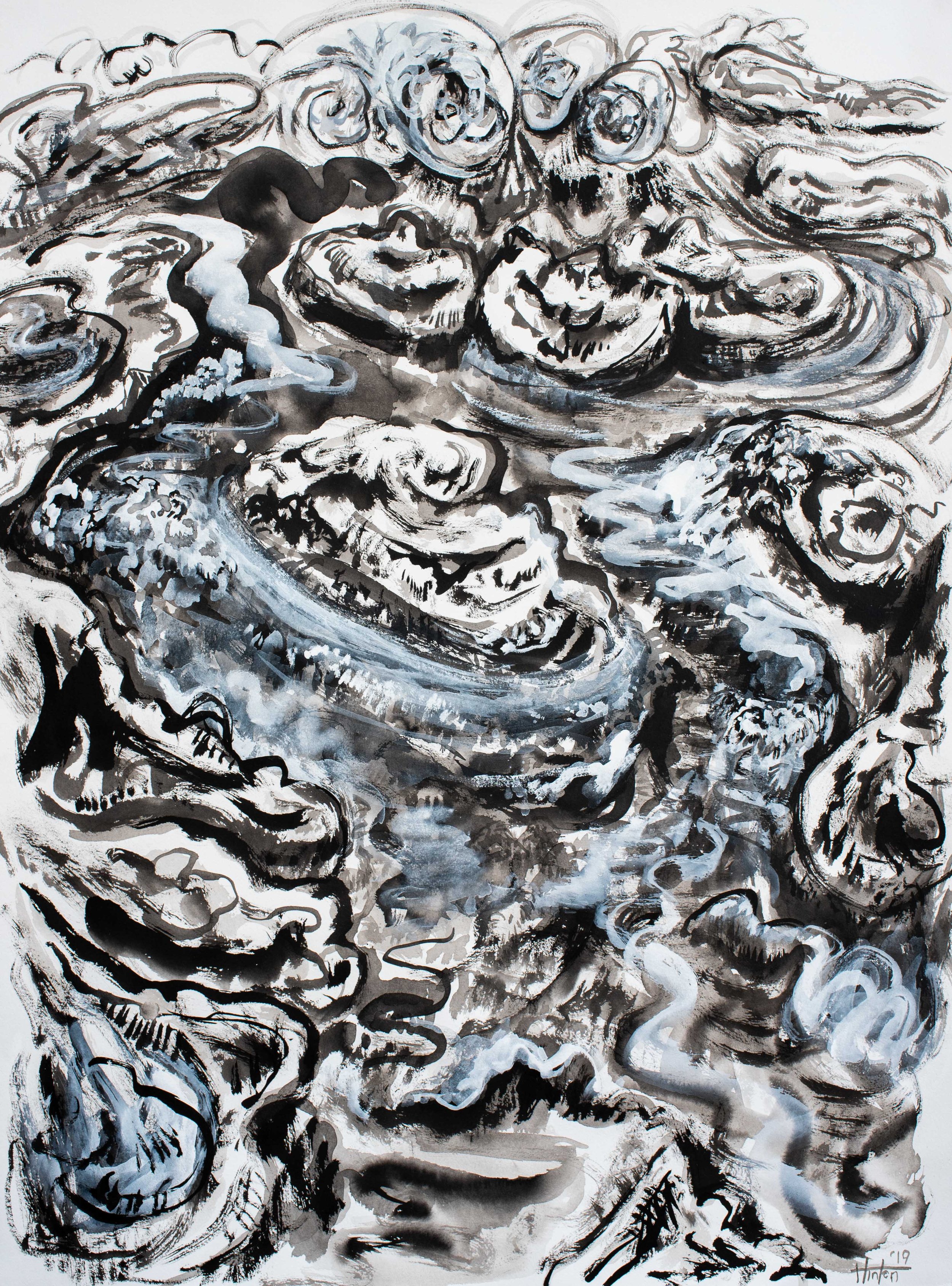 Rockpool
ink, wash, brush and gouache and paper
76 x 57 cm
2019
$280