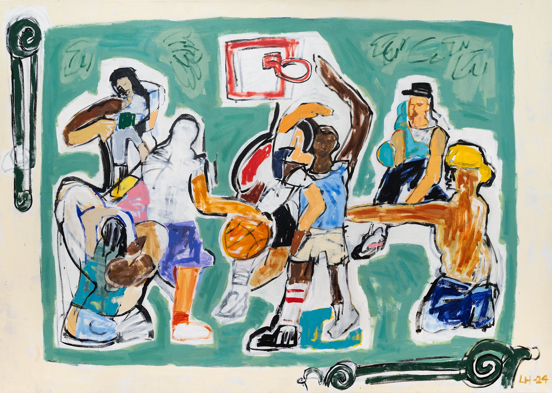 Street Ballers
oil, spraypaint, airbrush and acrylic on canvas
84" x 60"