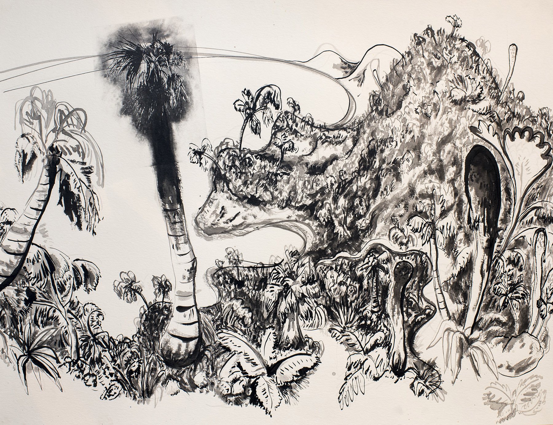 Burning Palms
ink, wash and solarplate etching on paper
50 x 65 cm
2018
Sold