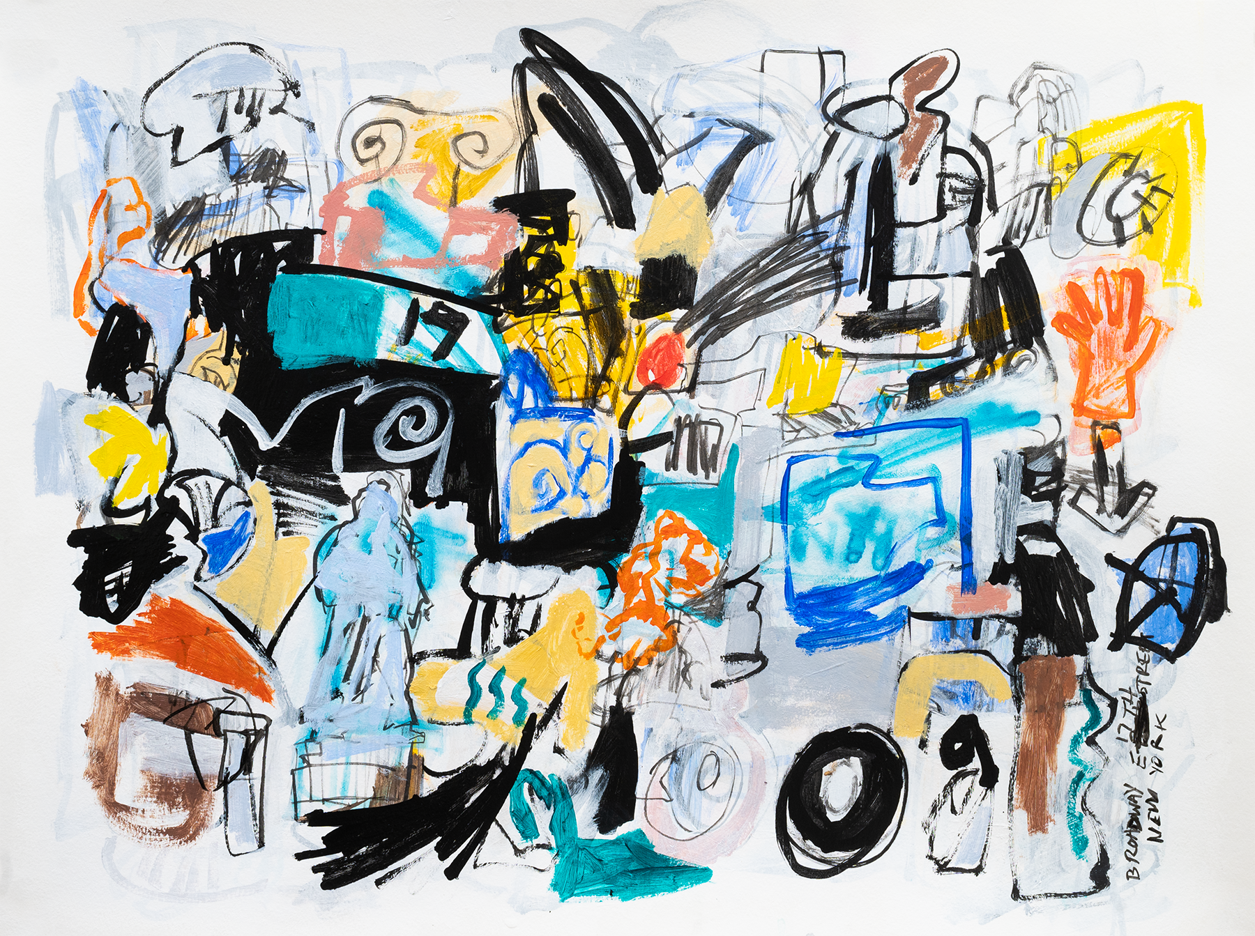 E 17th Street (Manhattan)
acrylic and ink on paper
24" x 18"