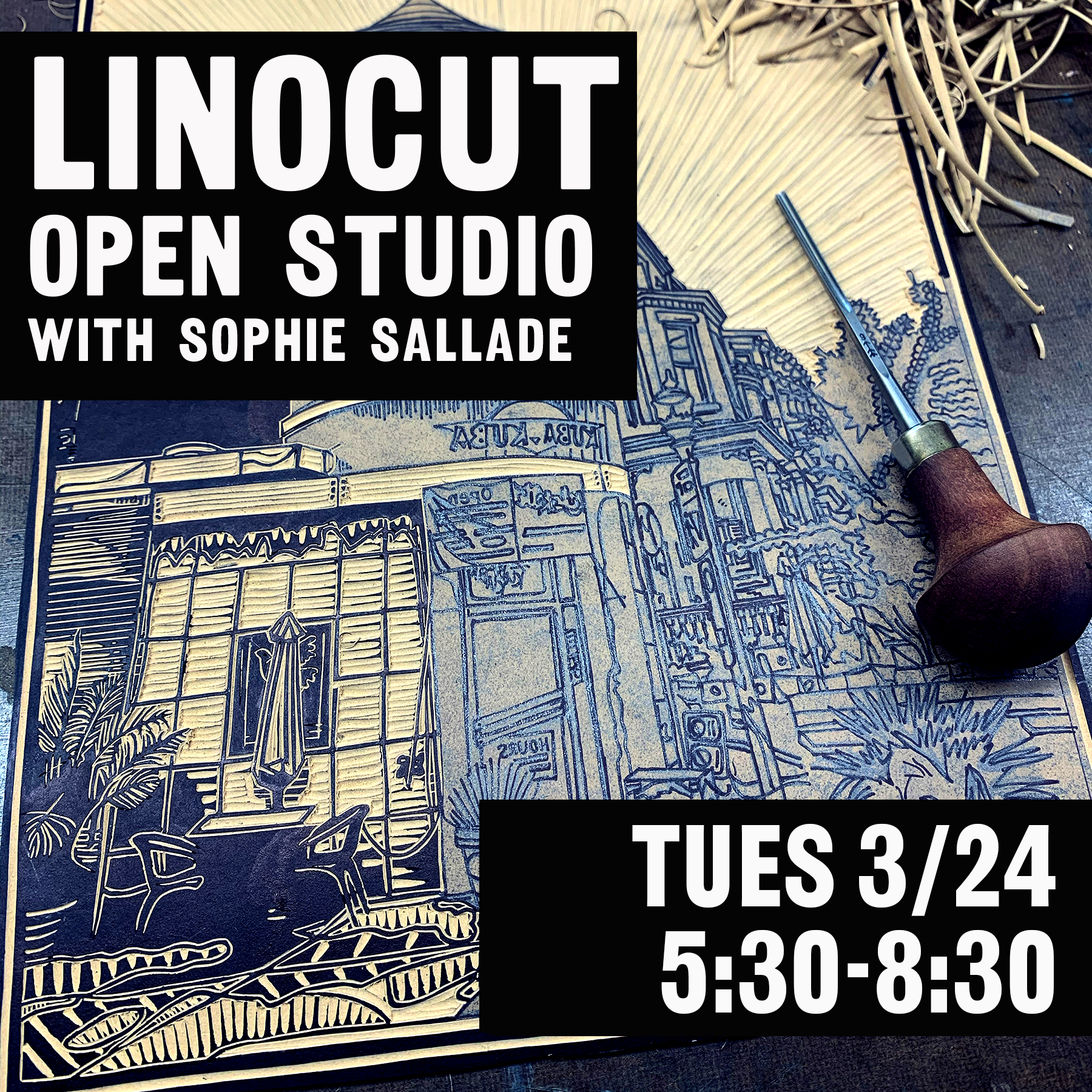 Linocut Open Studio - 3/24