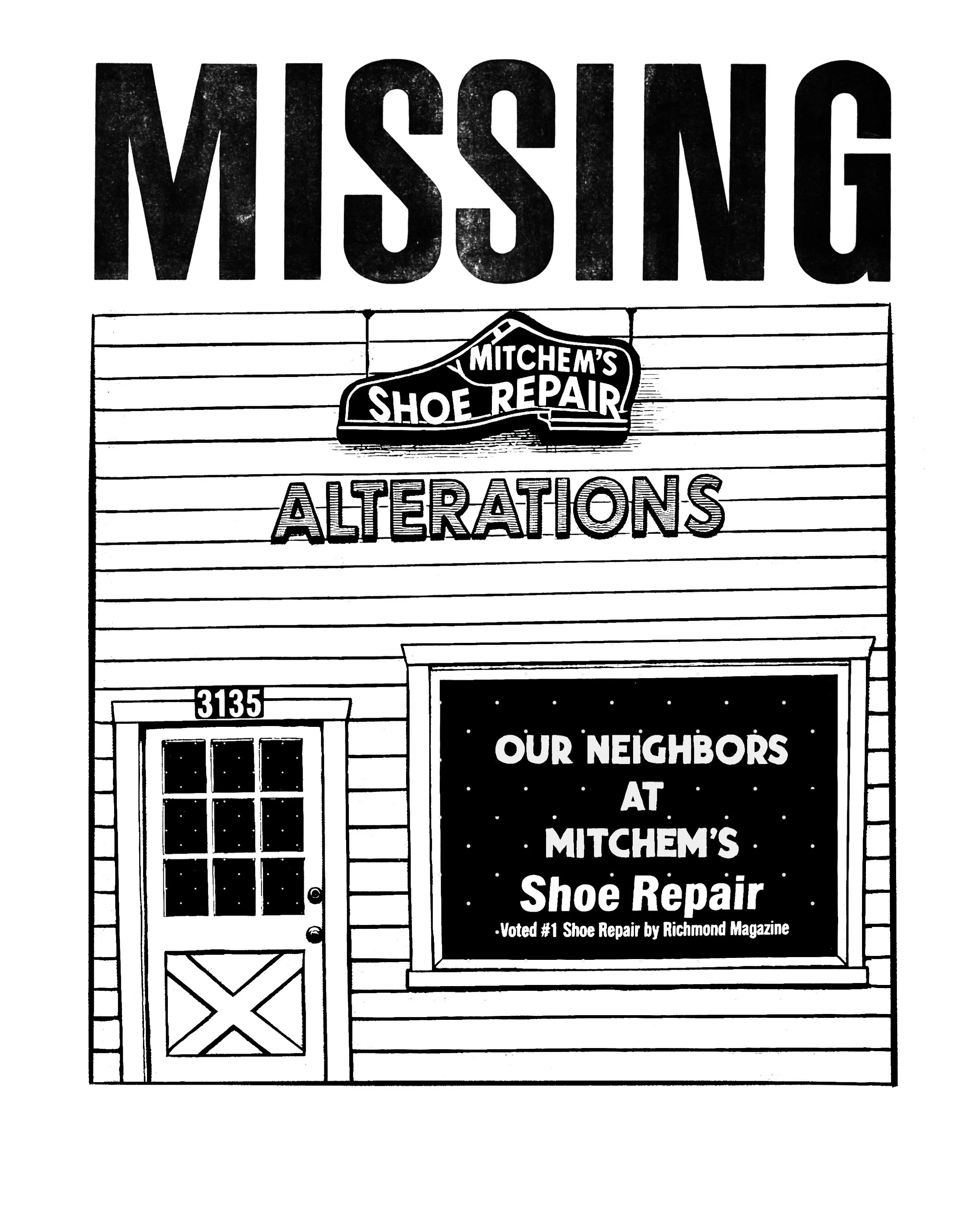 Mitchem's Shoe Repair Letterpress Print - Fundraiser