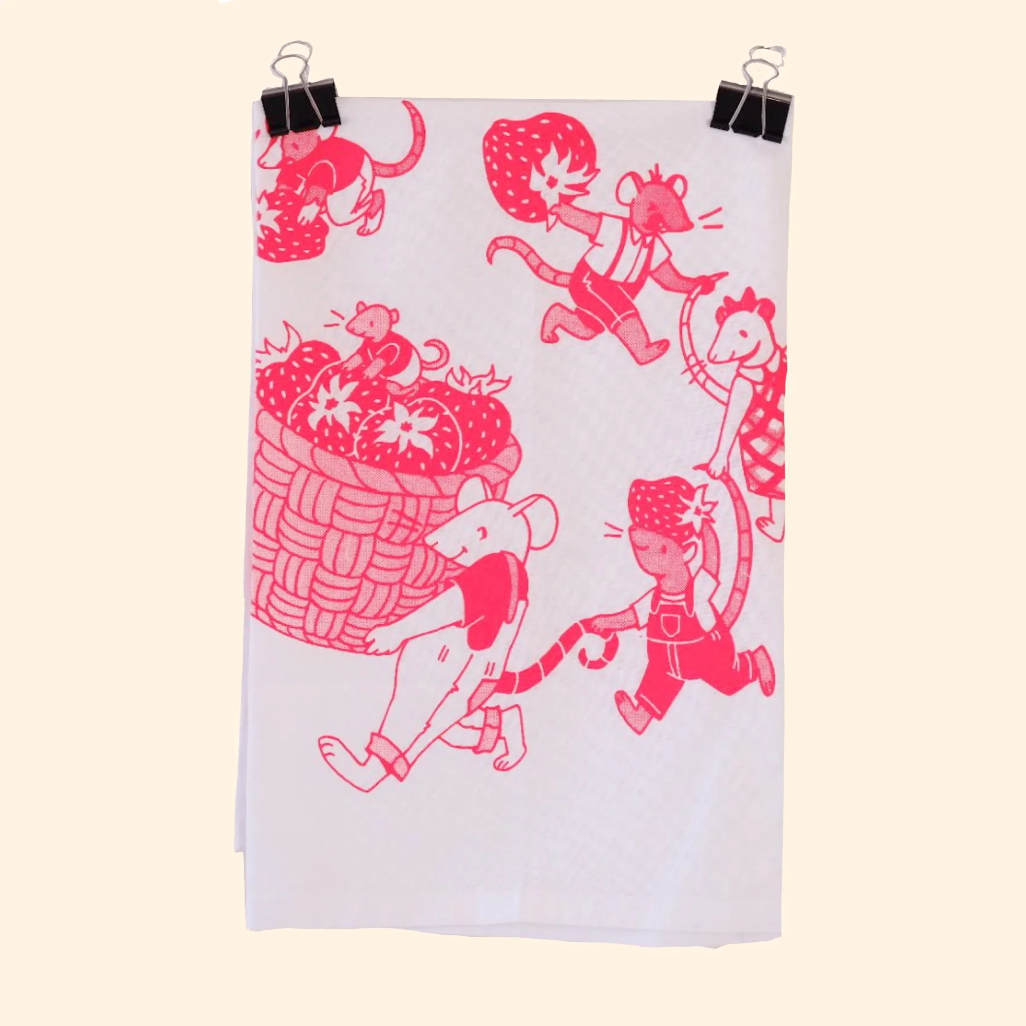 Strawberry Mouse Tea Towel