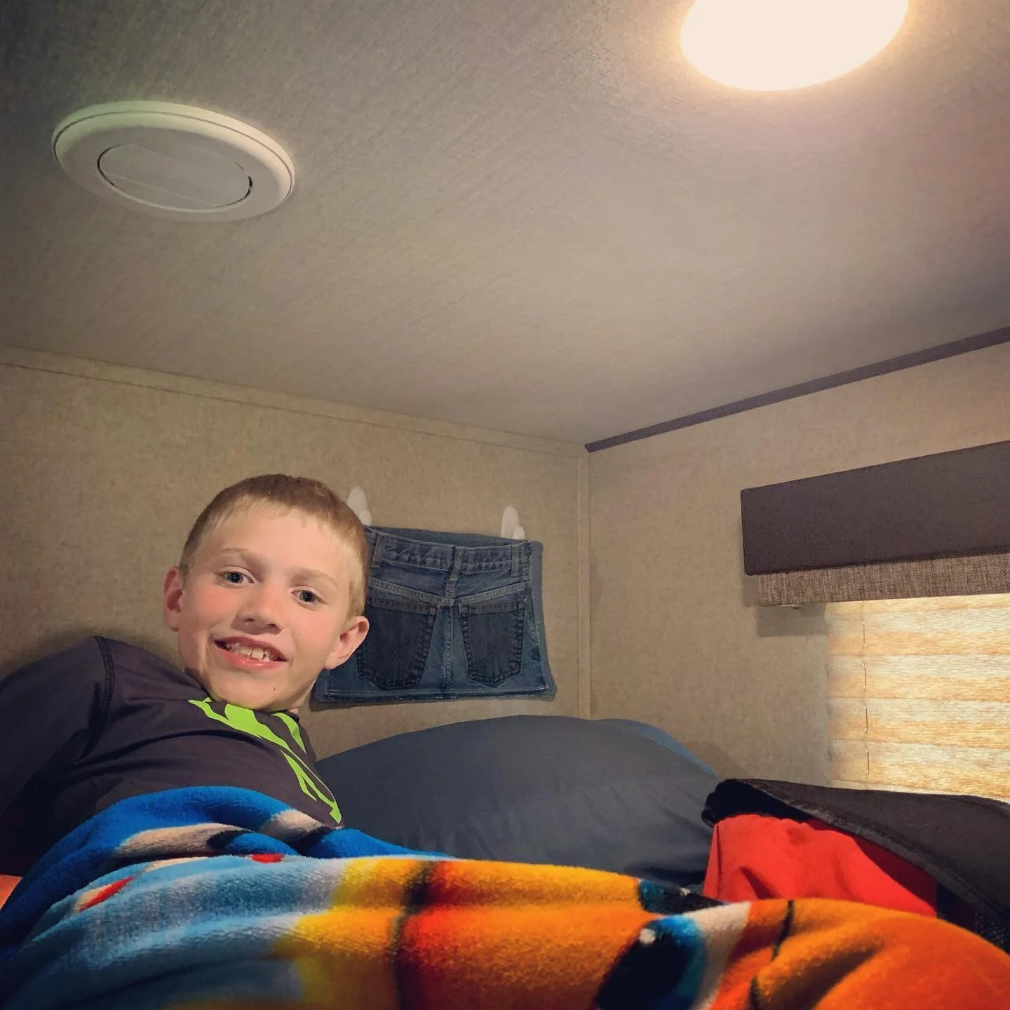 My beautiful momma made my kiddos these jeans &ldquo;pockets&rdquo; to stash some personal items in their bunks! Journals, pencils, phone all used to live on a table in the boy&rsquo;s shared space. Now they have a place in their personal space 😎 

