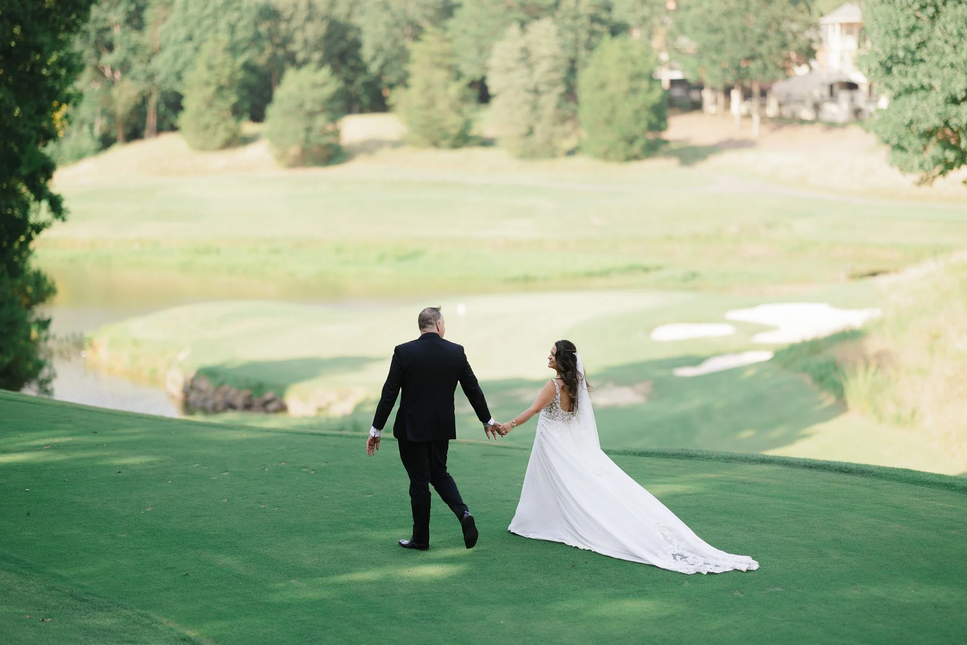 TPC Piper Glen Country Club wedding on golf course by best Charlotte Wedding Photographer ParksPictures
