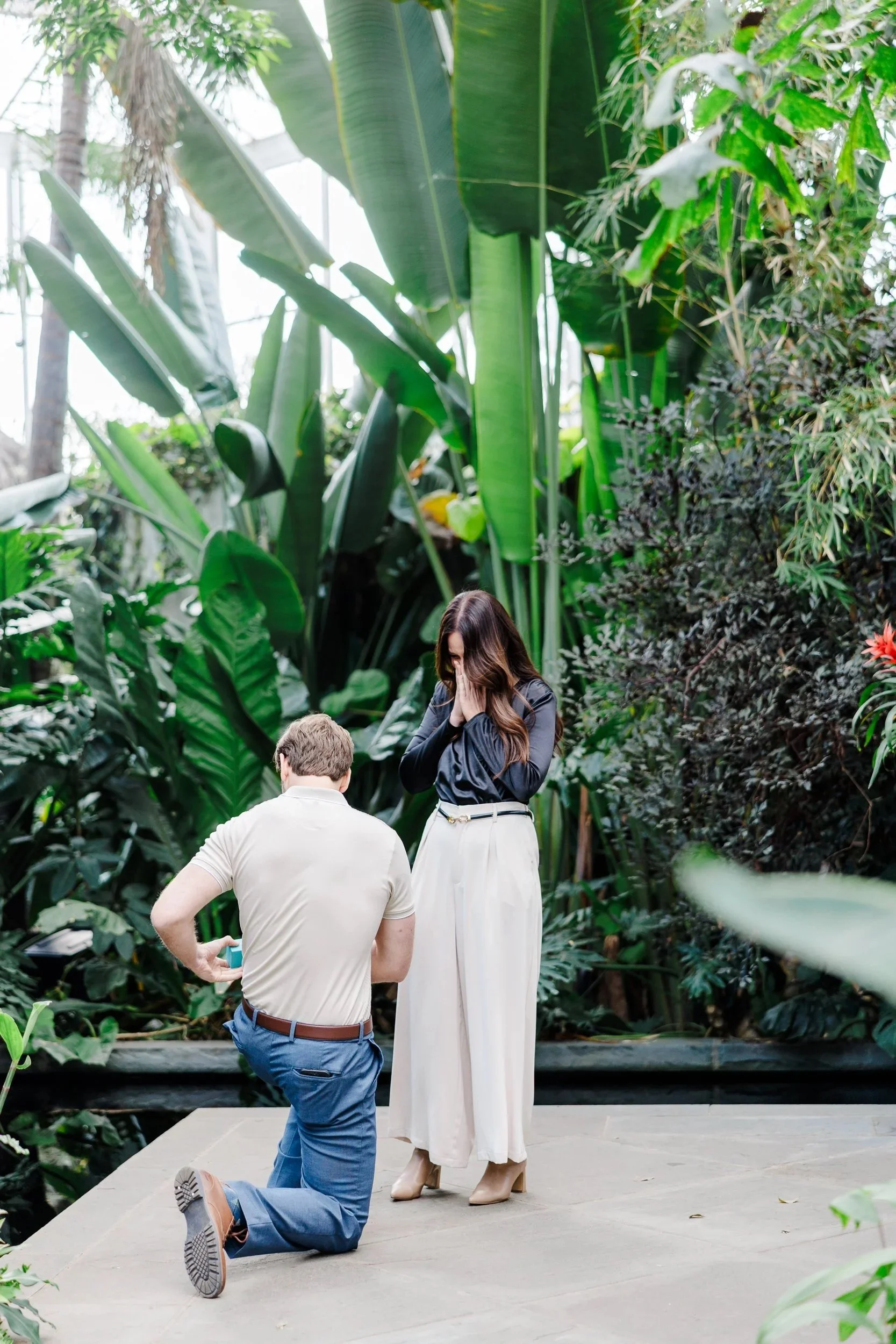 Surprise Marriage Proposal at Danie Stowe Conservancy Botanical Garden nearby Charlotte NC by Charlotte wedding photographer Michael Parks, ParksPictures