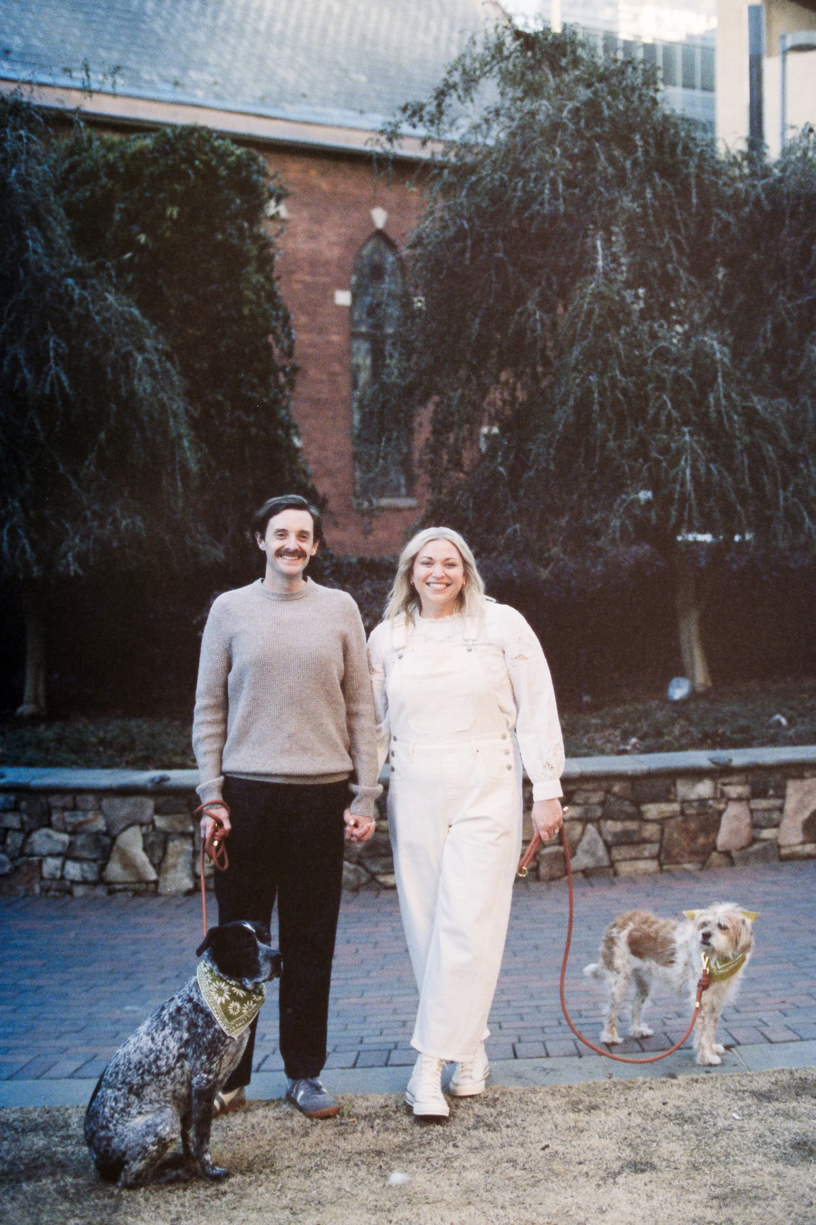 Film Engagement Photos on The Green Uptown Charlotte St Peter Catholic Church