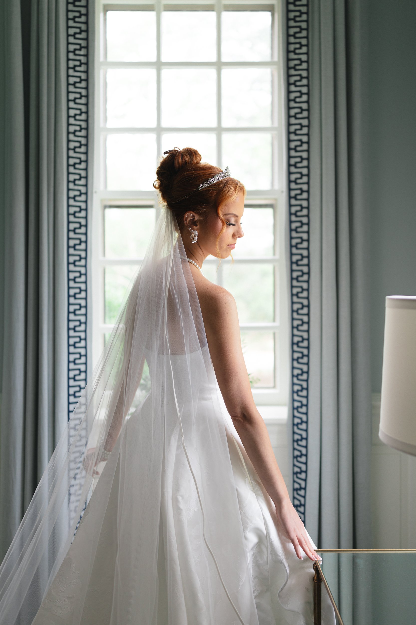 Stunning bridal portrait at Crowe Mansion in Lincolnton NC by nearby best Charlotte NC wedding photographer Michael Parks, ParksPictures