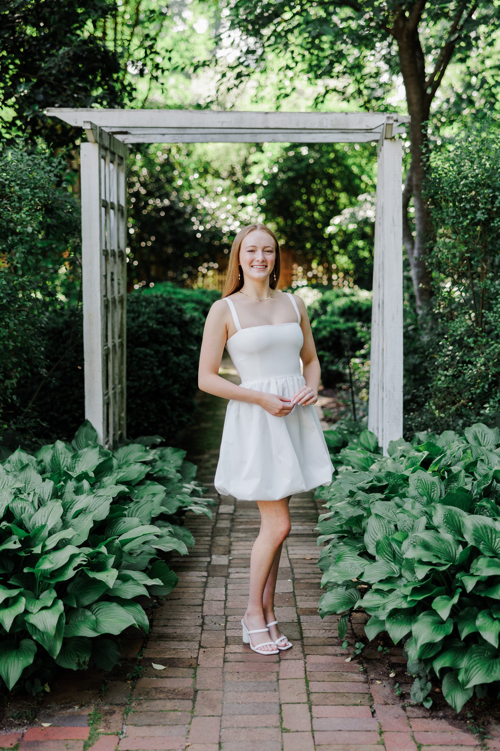 Senior Pictures at Winghaven Garden in Myers Park, Charlotte NC