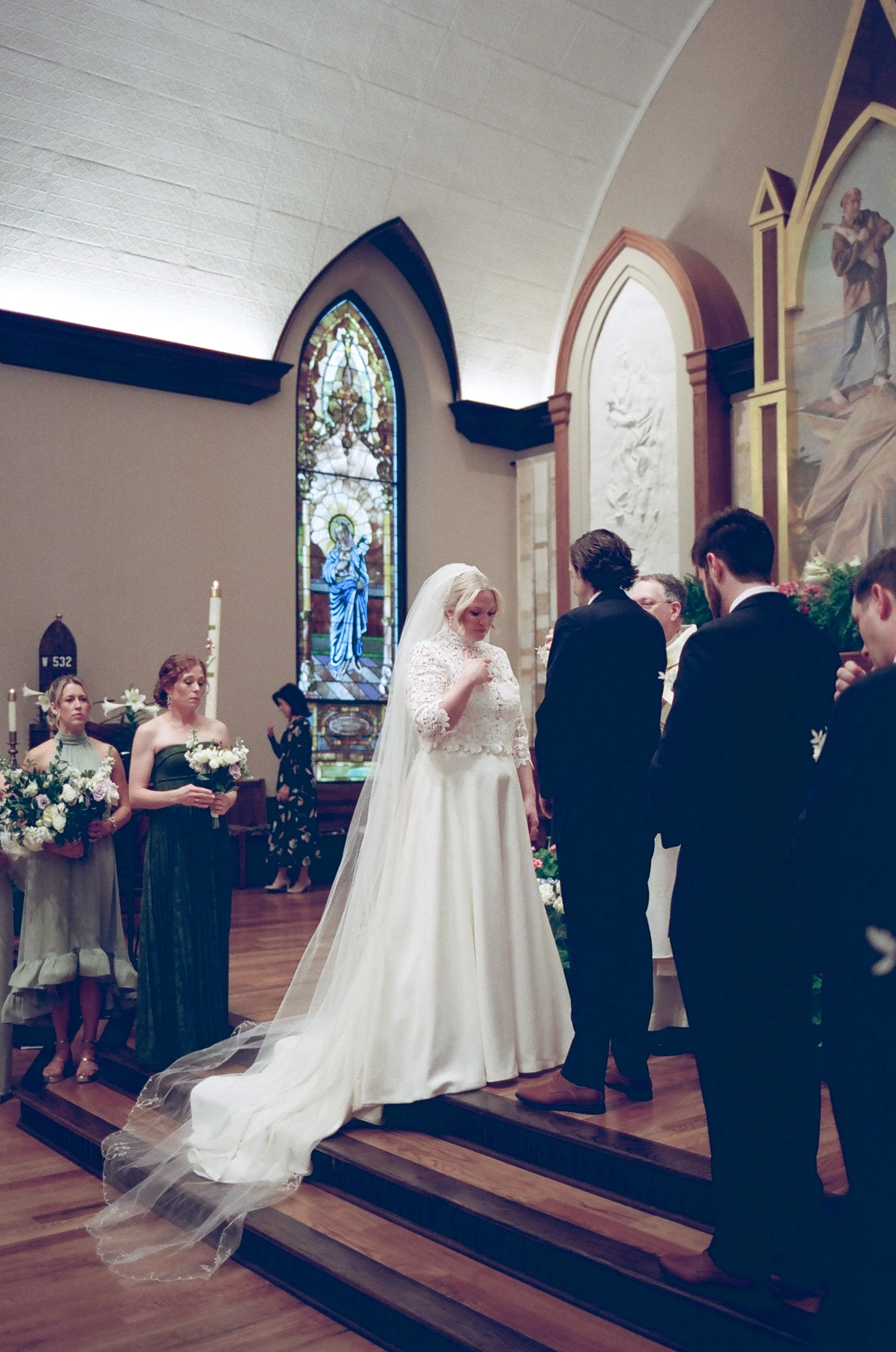 St. Peter Catholic Church The Ruth by Beau Monde Charlotte NC Film Wedding Photographer ParksPictures
