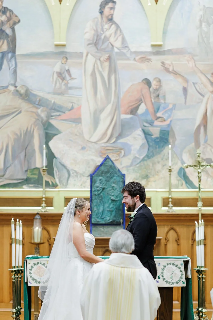 Charlotte Wedding Photographer at Saint Peter Catholic Church Uptown Charlotte NC ParksPictures