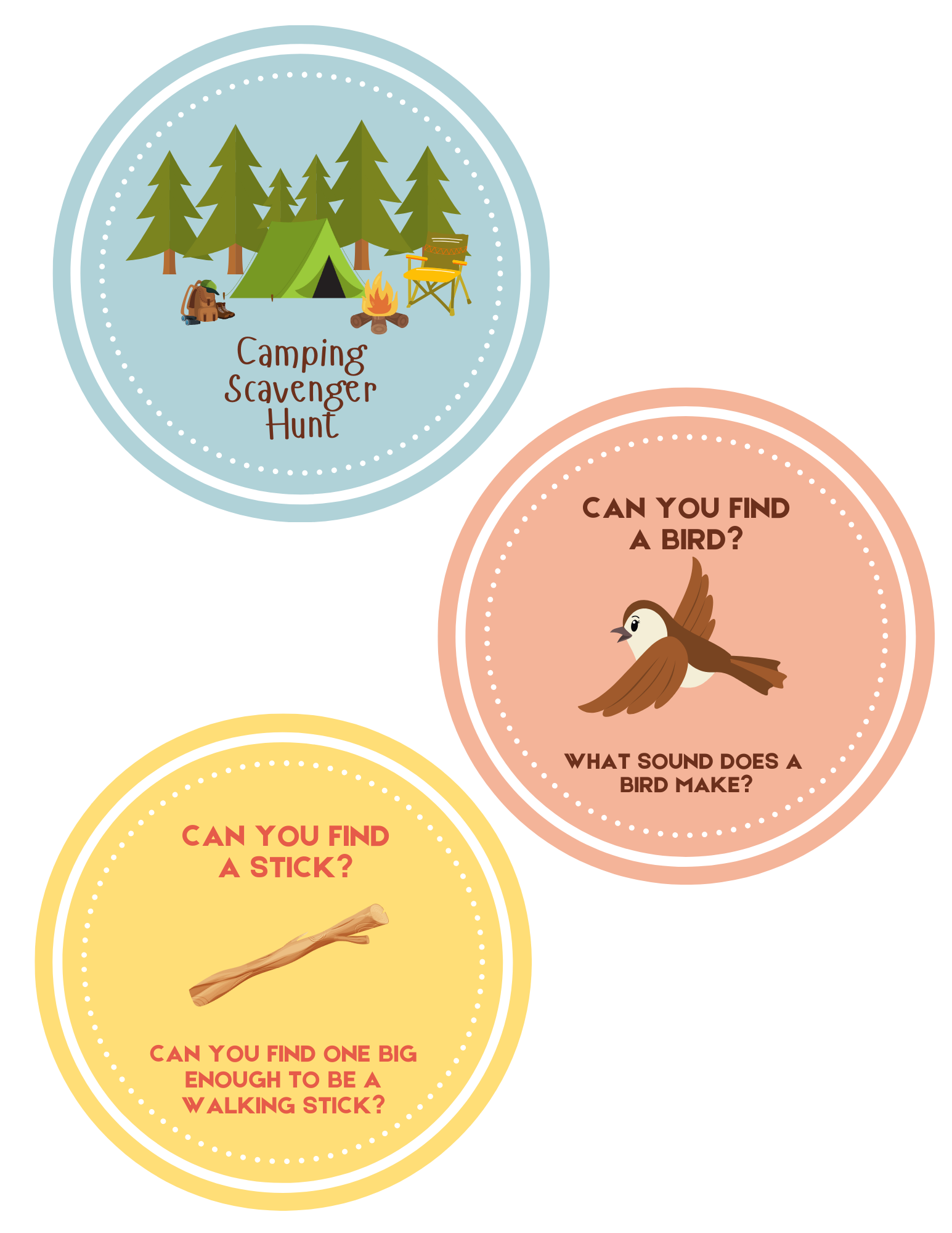 Scavenger Hunt Cards Printable