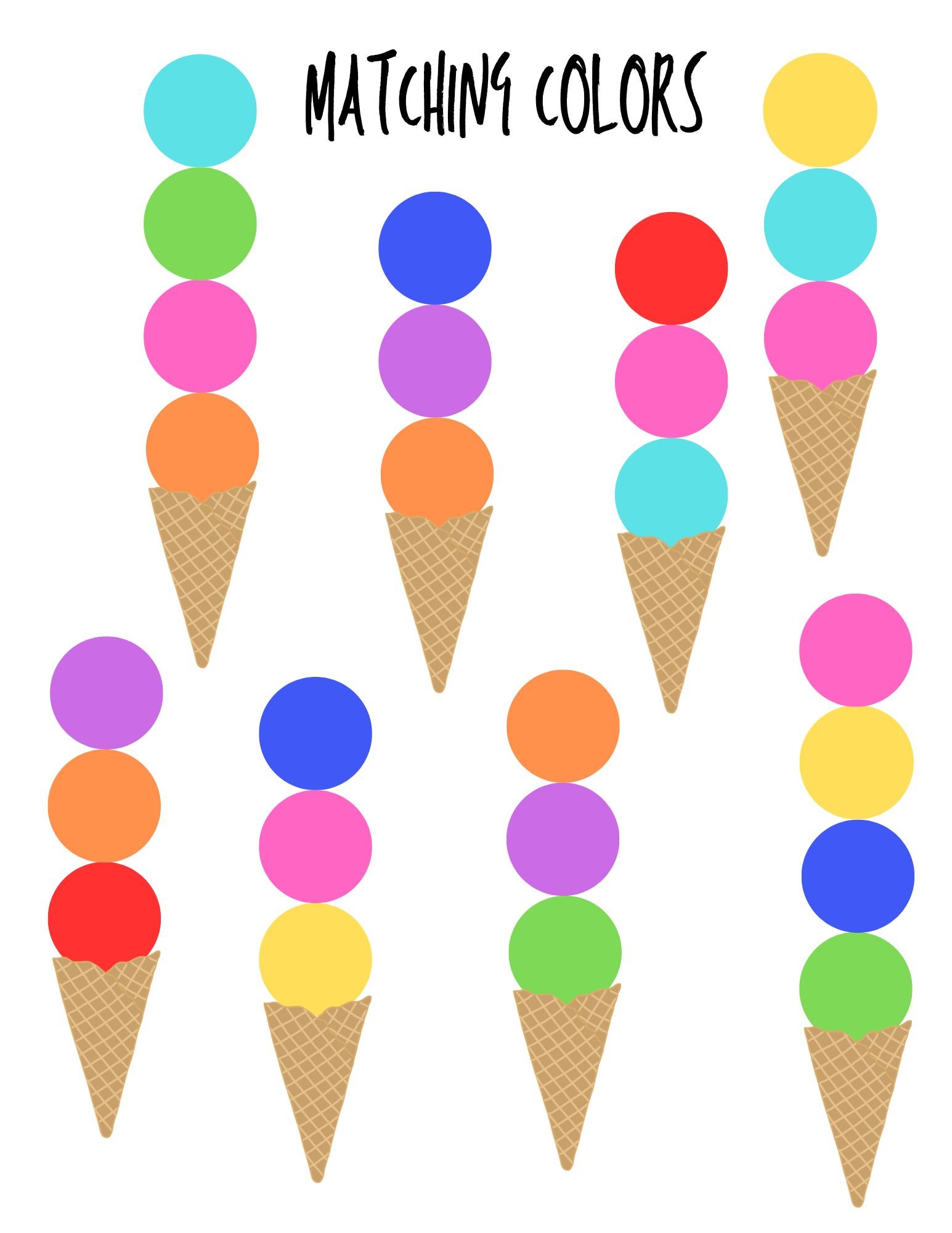 Ice Cream Matching Digital Download