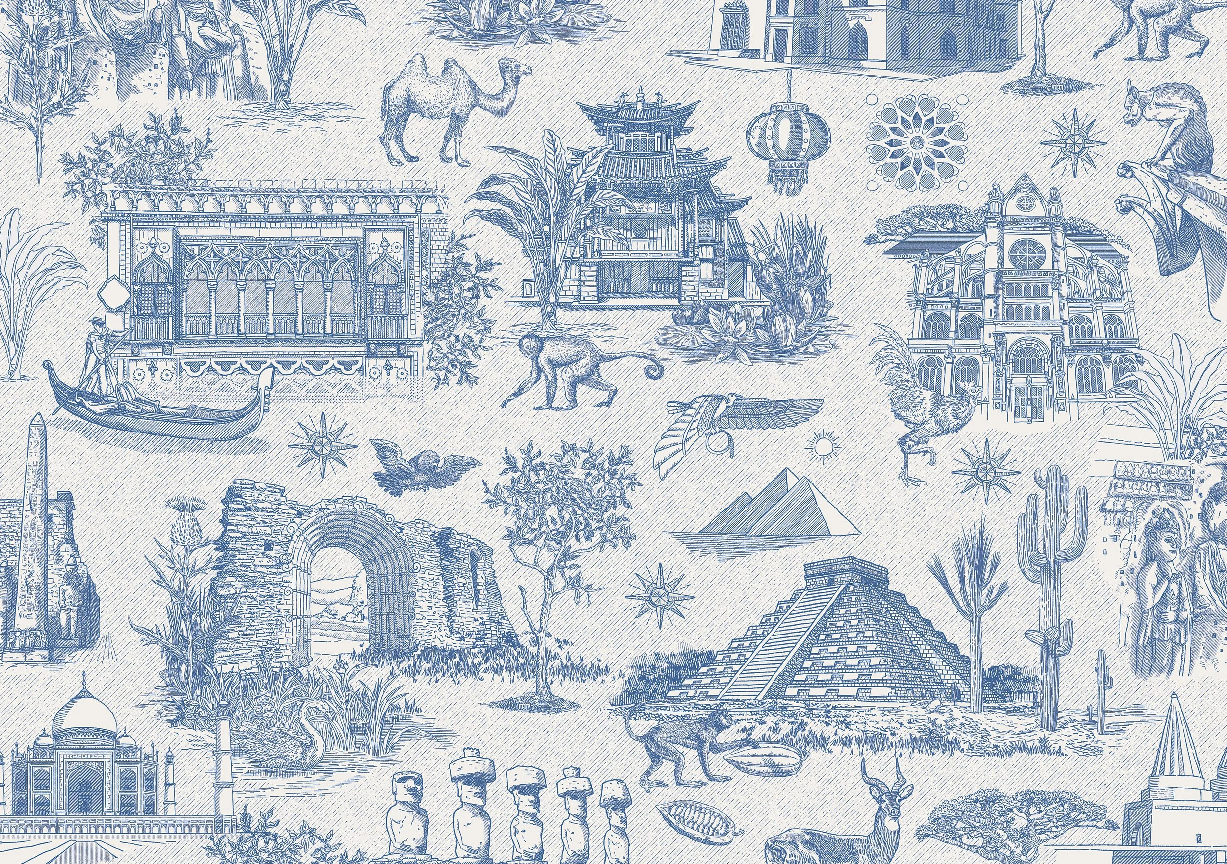 World Monument Fund - Wallpaper Illustration for Welcome Pack