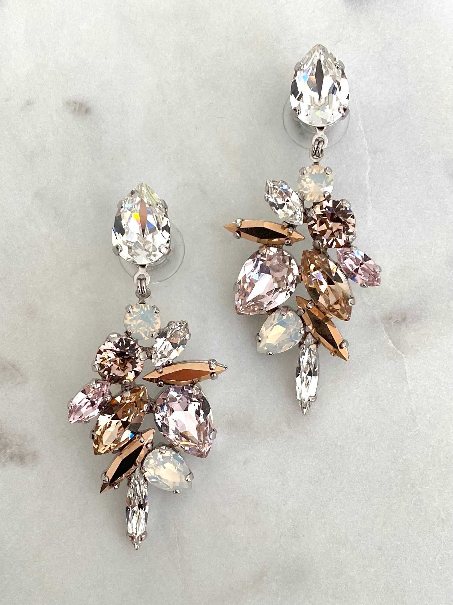 Pair of Stones Of Atlantis Halkidiki Drop Earrings in rose