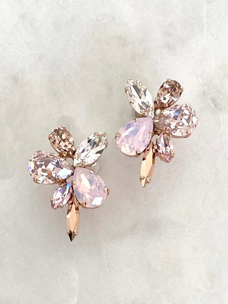 Pair of Stones Of Atlantis Krini Stud Earrings in rose