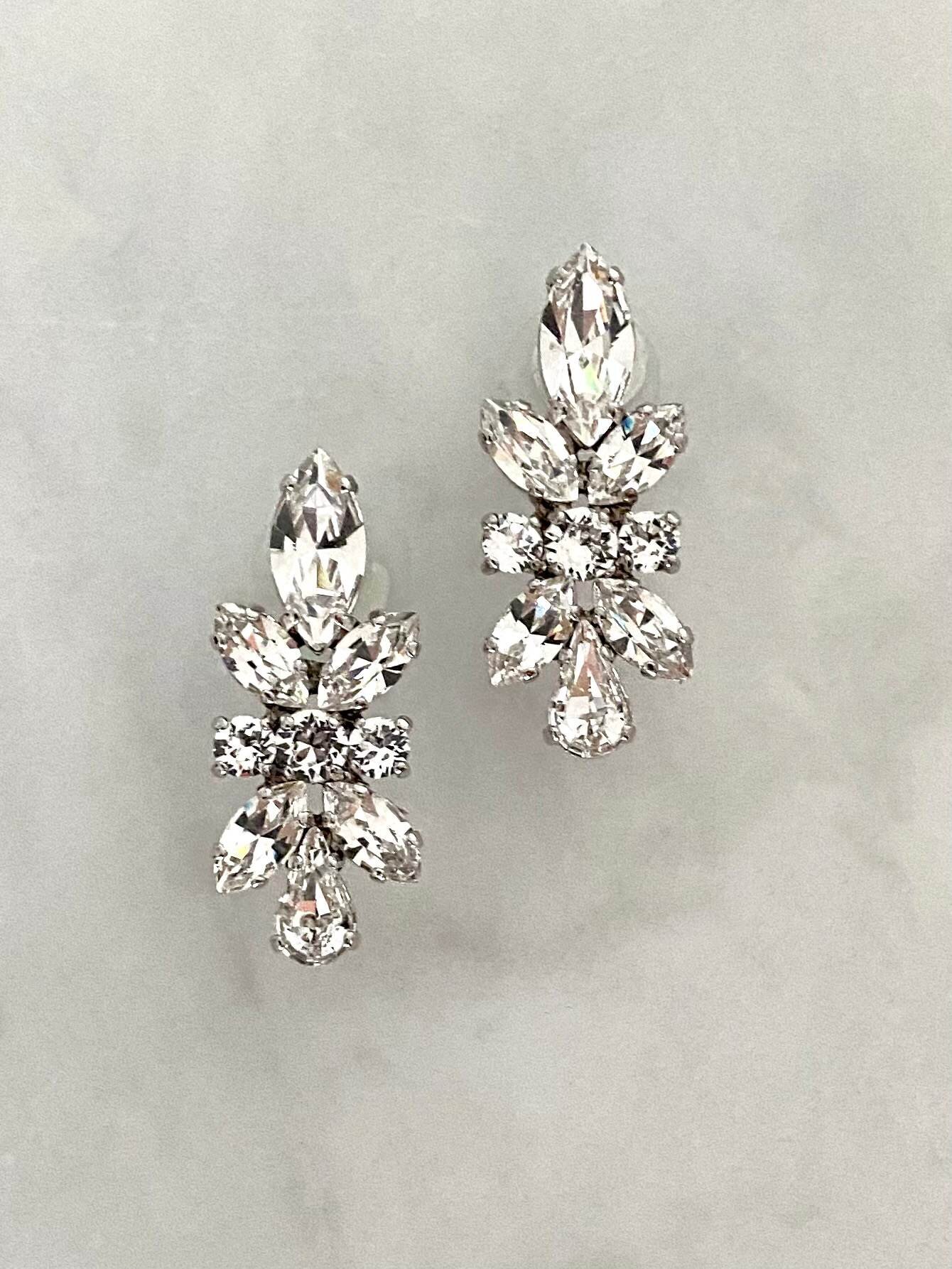 Stones Of Atlantis Phoebe Stud Earrings in clear crystal