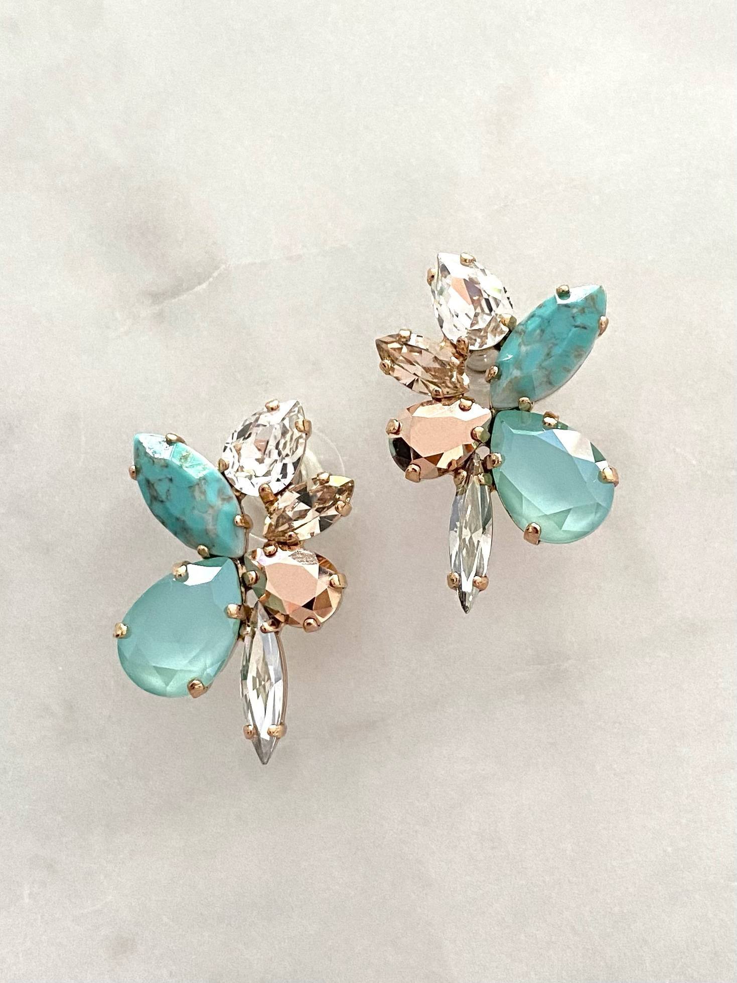Stones Of Atlantis Delphi Stud Earrings in mint