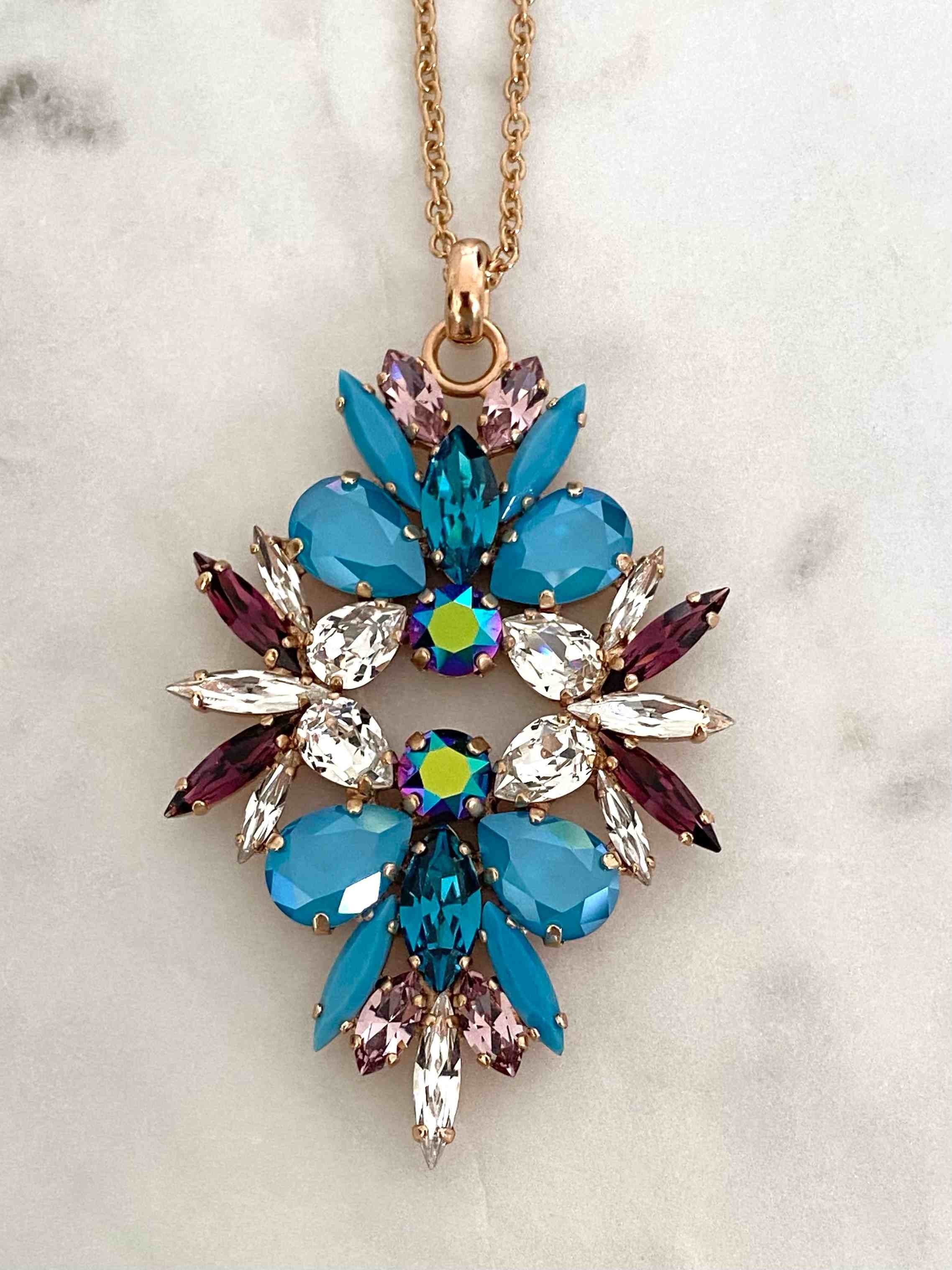 Stones Of Atlantis Oia Pendant in mediterranean blue