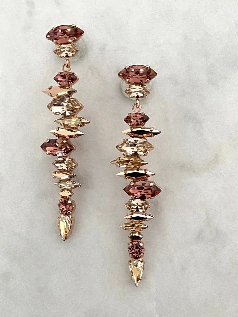 Stones Of Atlantis Pandroso Drop Earrings Pear in burgundy