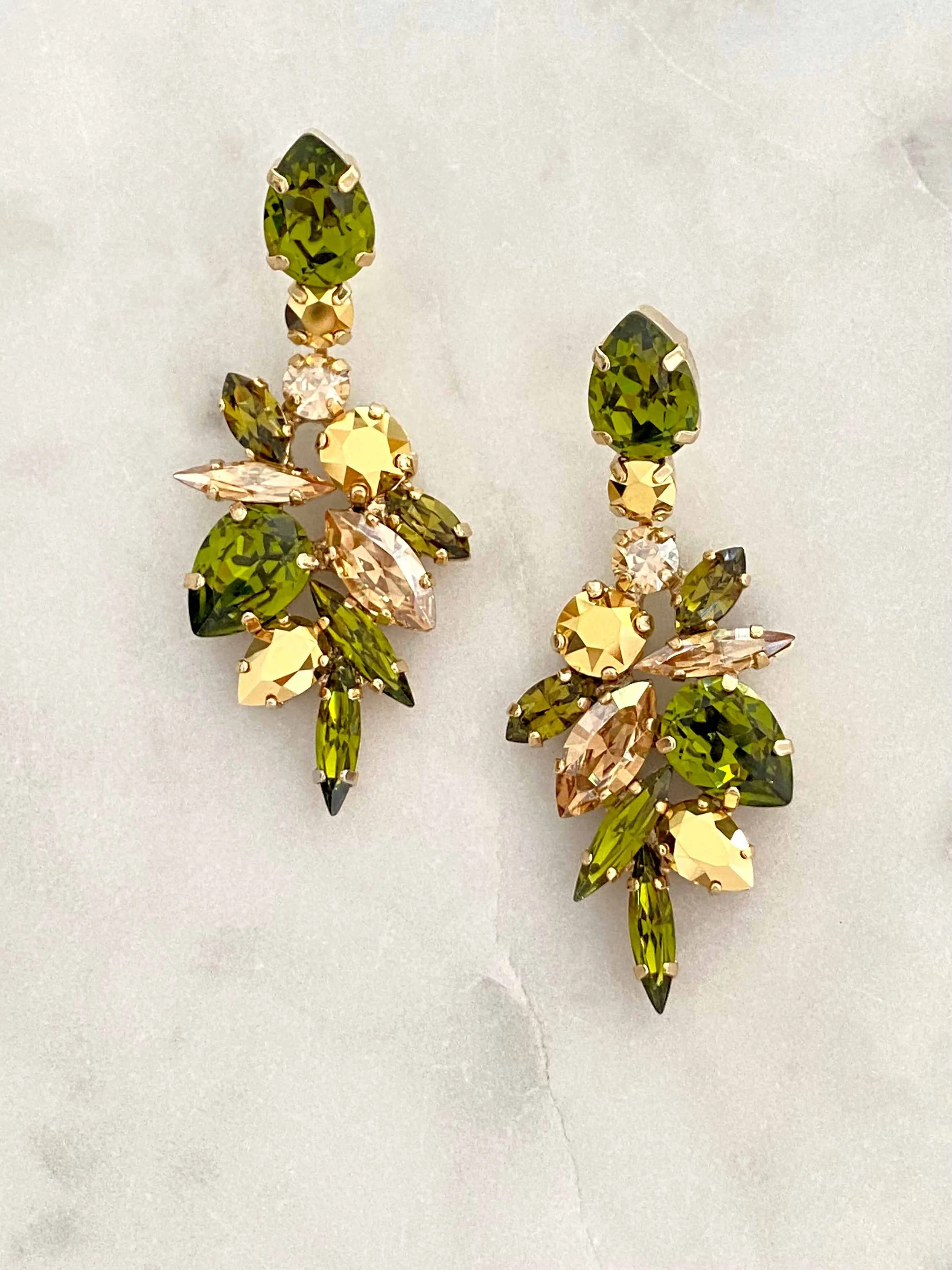 Stones Of Atlantis Halkidiki Drop Earrings in olivine
