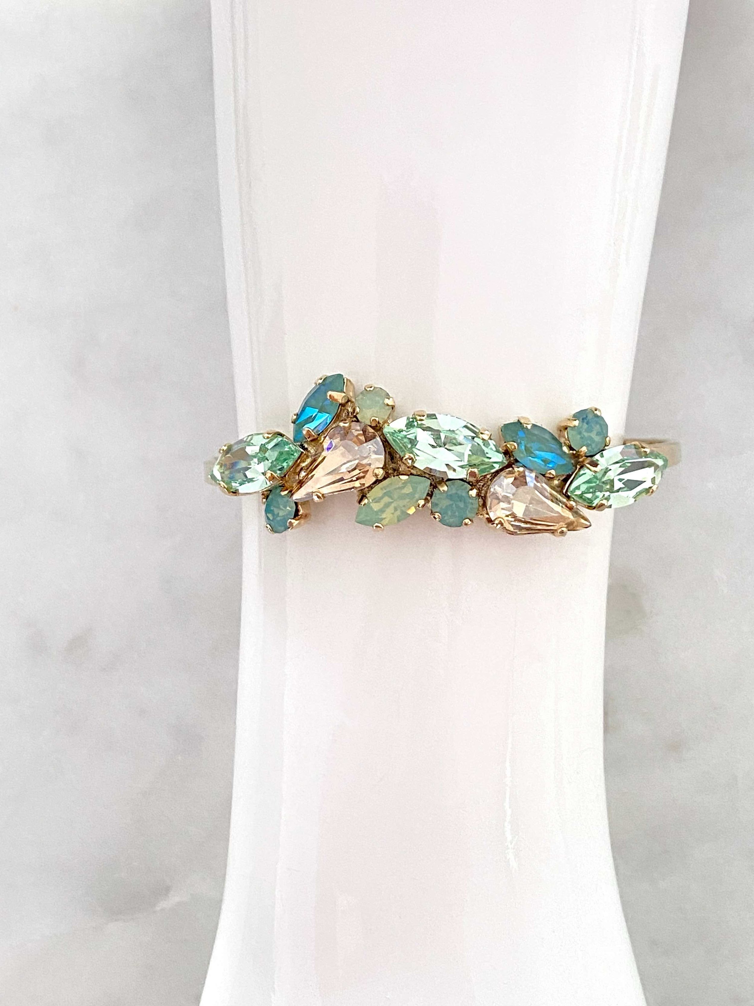 Stones Of Atlantis Cyclades Cuff in chrysolite on arm