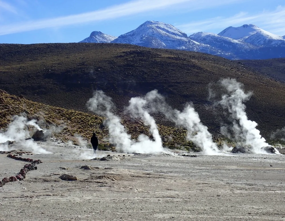 Walking among the geysers