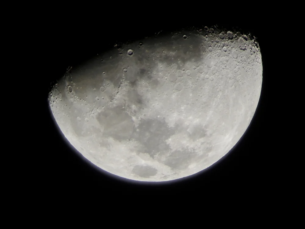 A photograph of the moon I took from the desert with a telescope