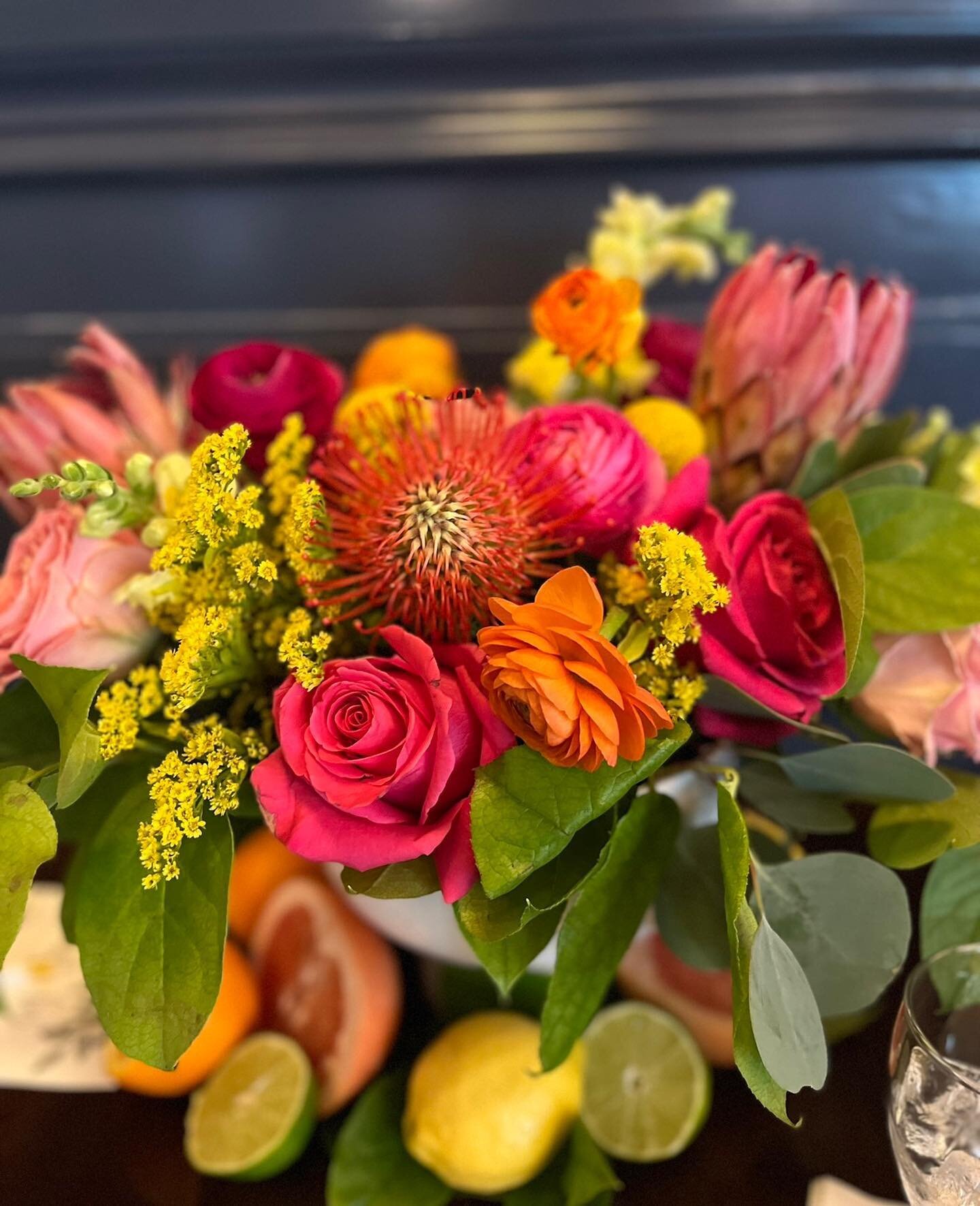 A darling Sister of the Bride requested an intensely vibrant and colorful bridal shower approach full of bright magentas, pinks, oranges and yellows. Limes, lemons, oranges and grapefruits joined the party. Can&rsquo;t wait for the wedding!
@thelinwo